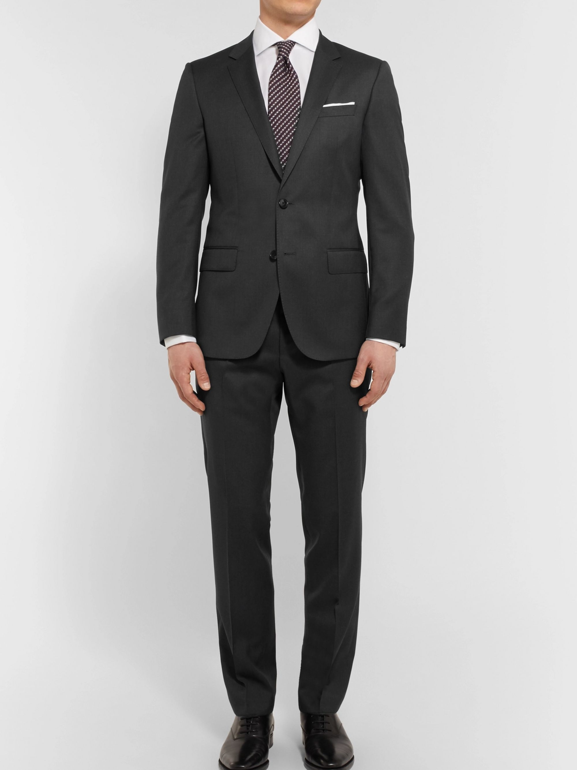 dark grey hugo boss suit