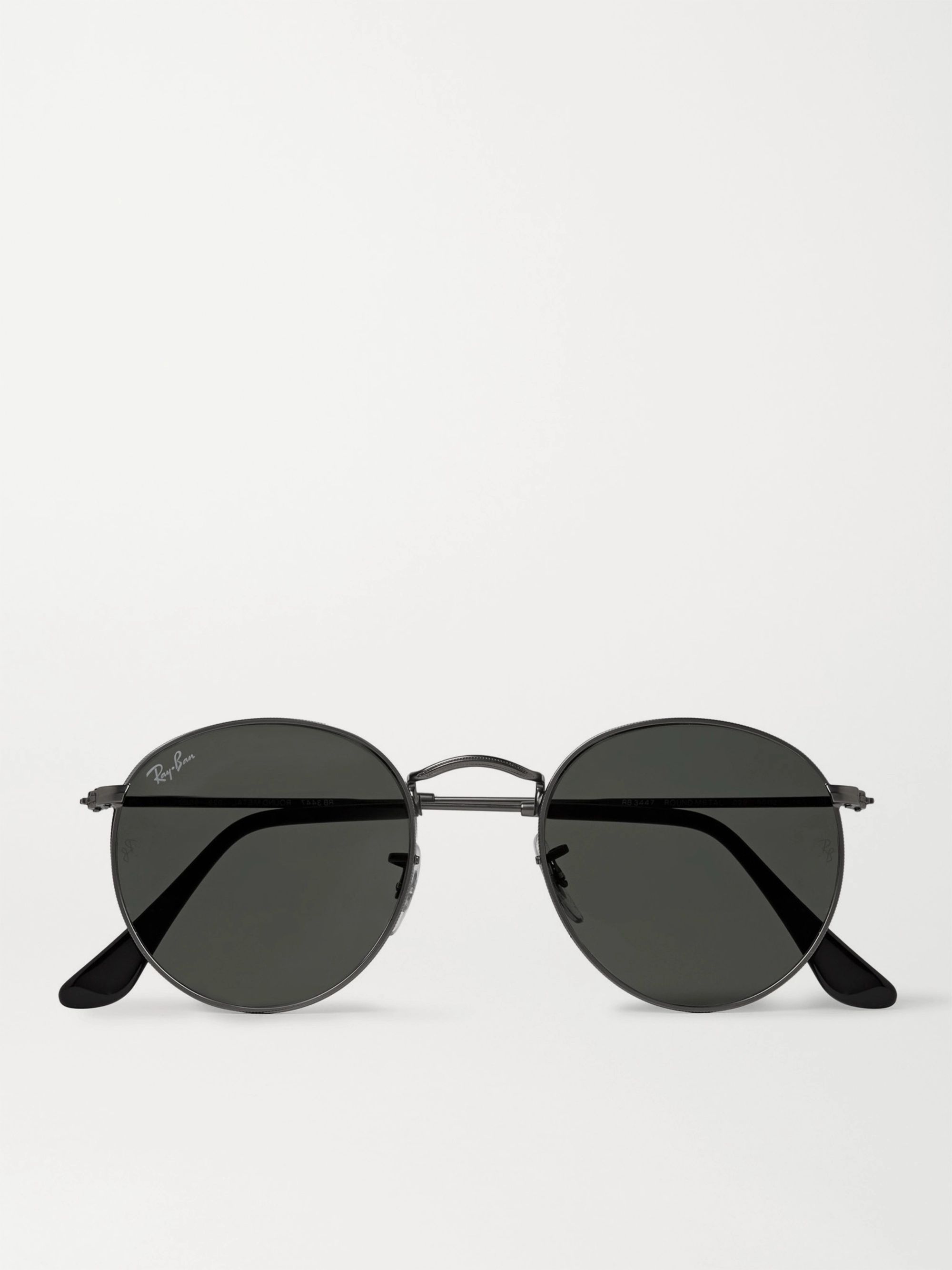 ray ban round gunmetal sunglasses