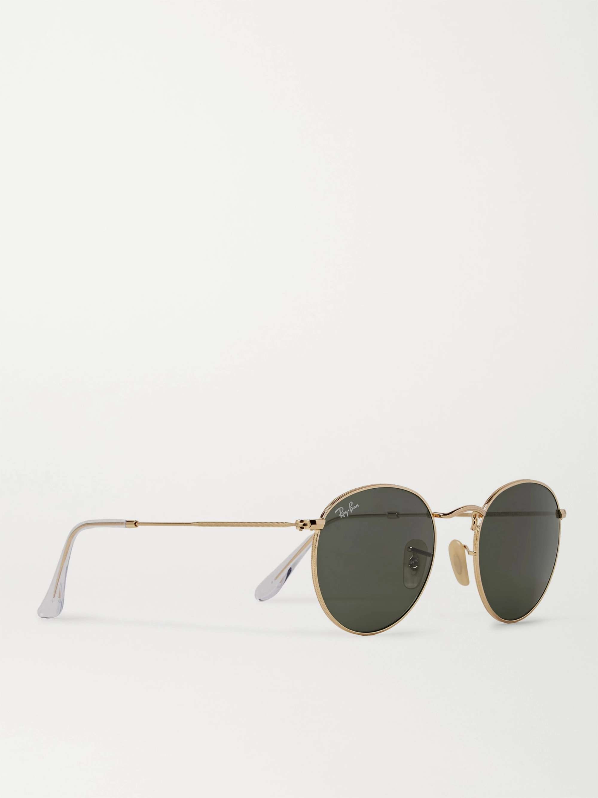 RAY-BAN Round-Frame Gold-Tone Sunglasses