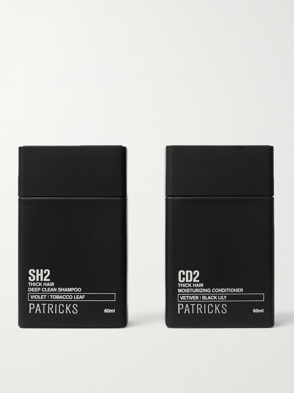 Patricks Sh2 Deep Clean Shampoo & Cd2 Moisturizing Conditioner Set, 2 X 60ml In Colorless