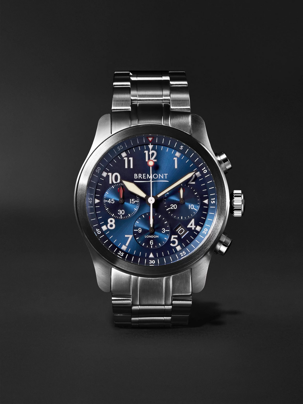 Bremont Alt1-p2 Automatic Chronograph 43mm Stainless Steel Watch, Ref. Alt1-p2-bl-b In Blue