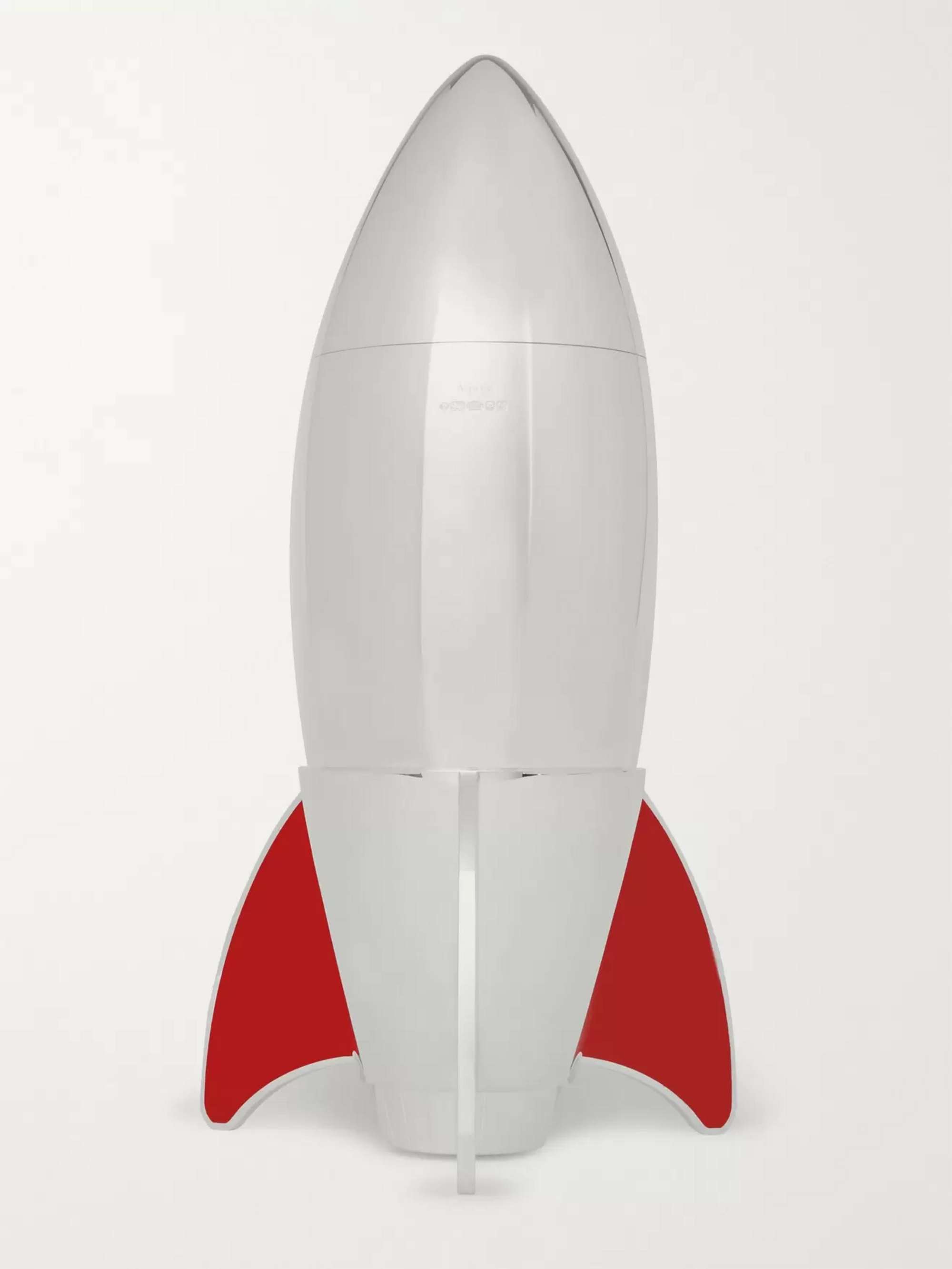 ASPREY Rocket Sterling Silver and Enamel Cocktail Shaker