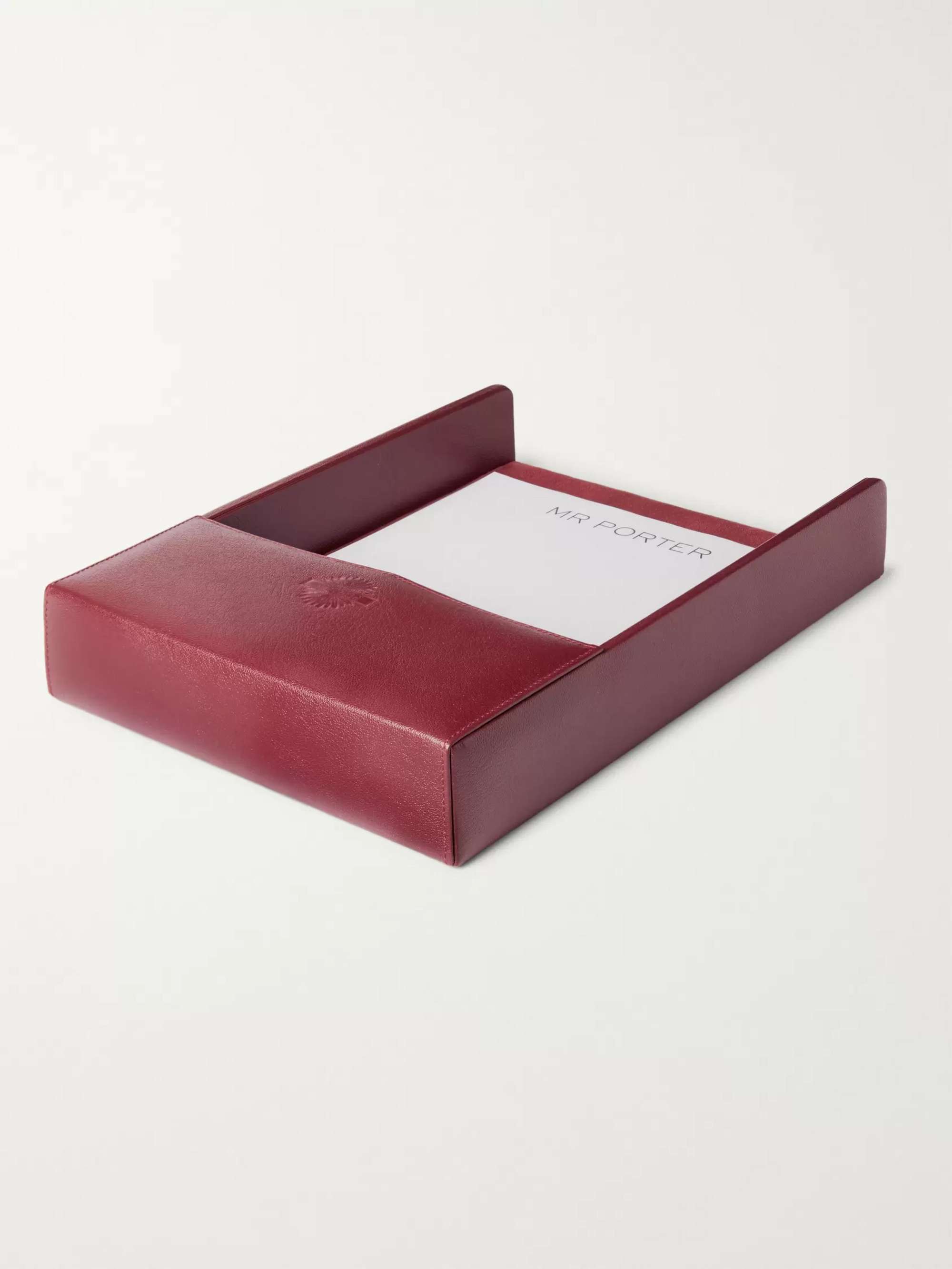 PURDEY Textured-Leather Desk Tray