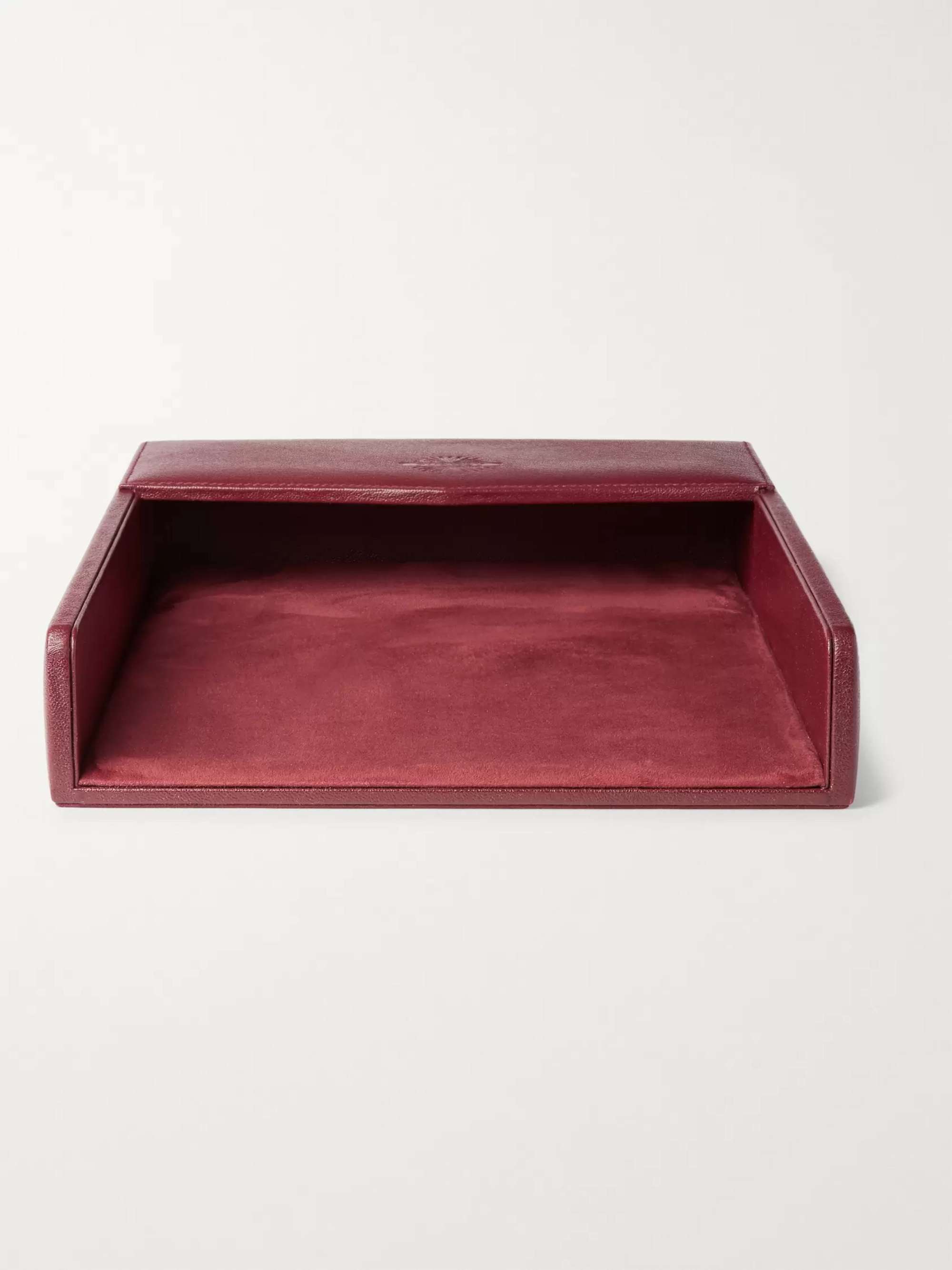 PURDEY Textured-Leather Desk Tray