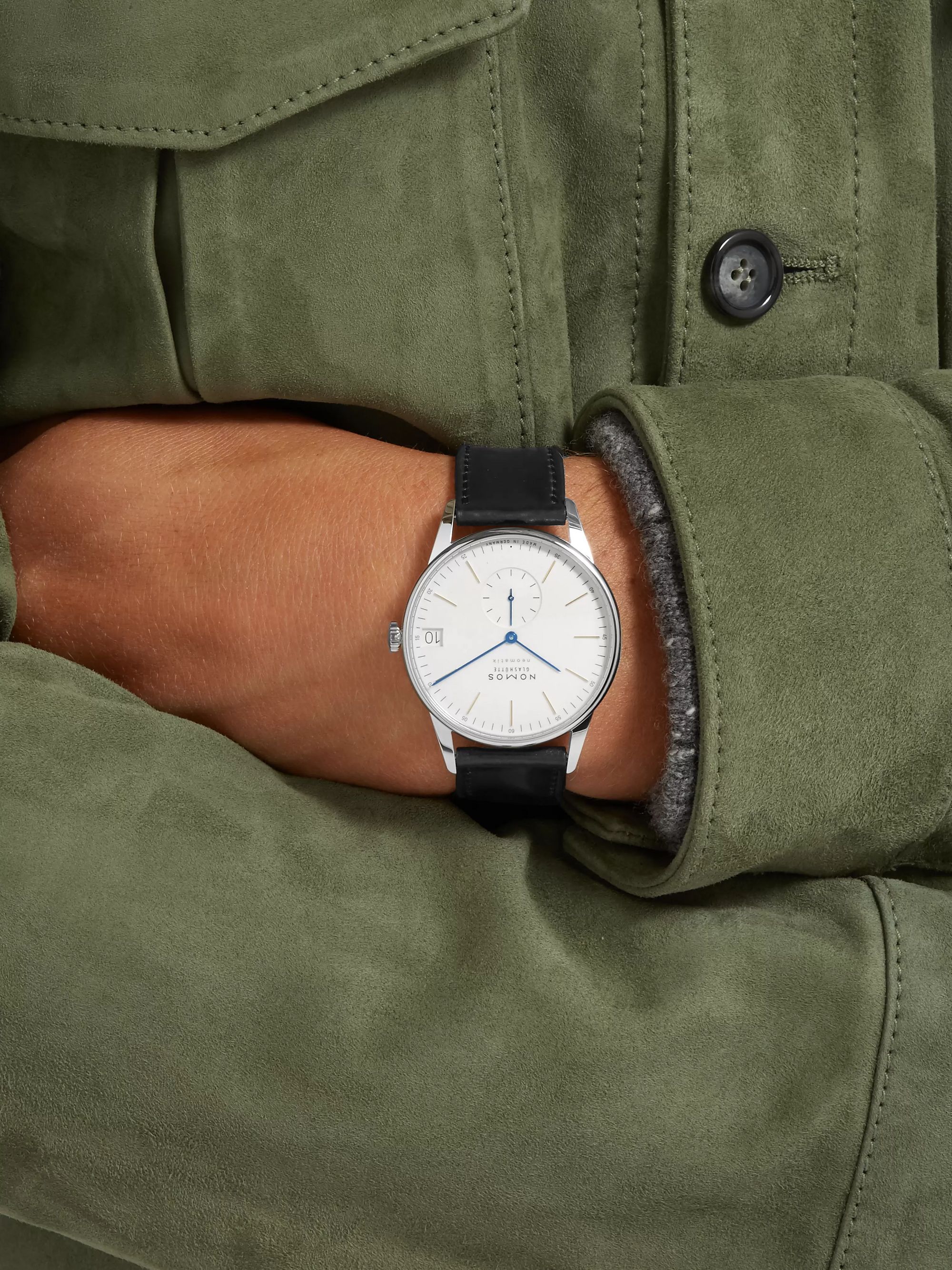 NOMOS GLASHÜTTE Orion Neomatik Automatic 41mm Stainless Steel and Leather Watch, Ref. No. 360