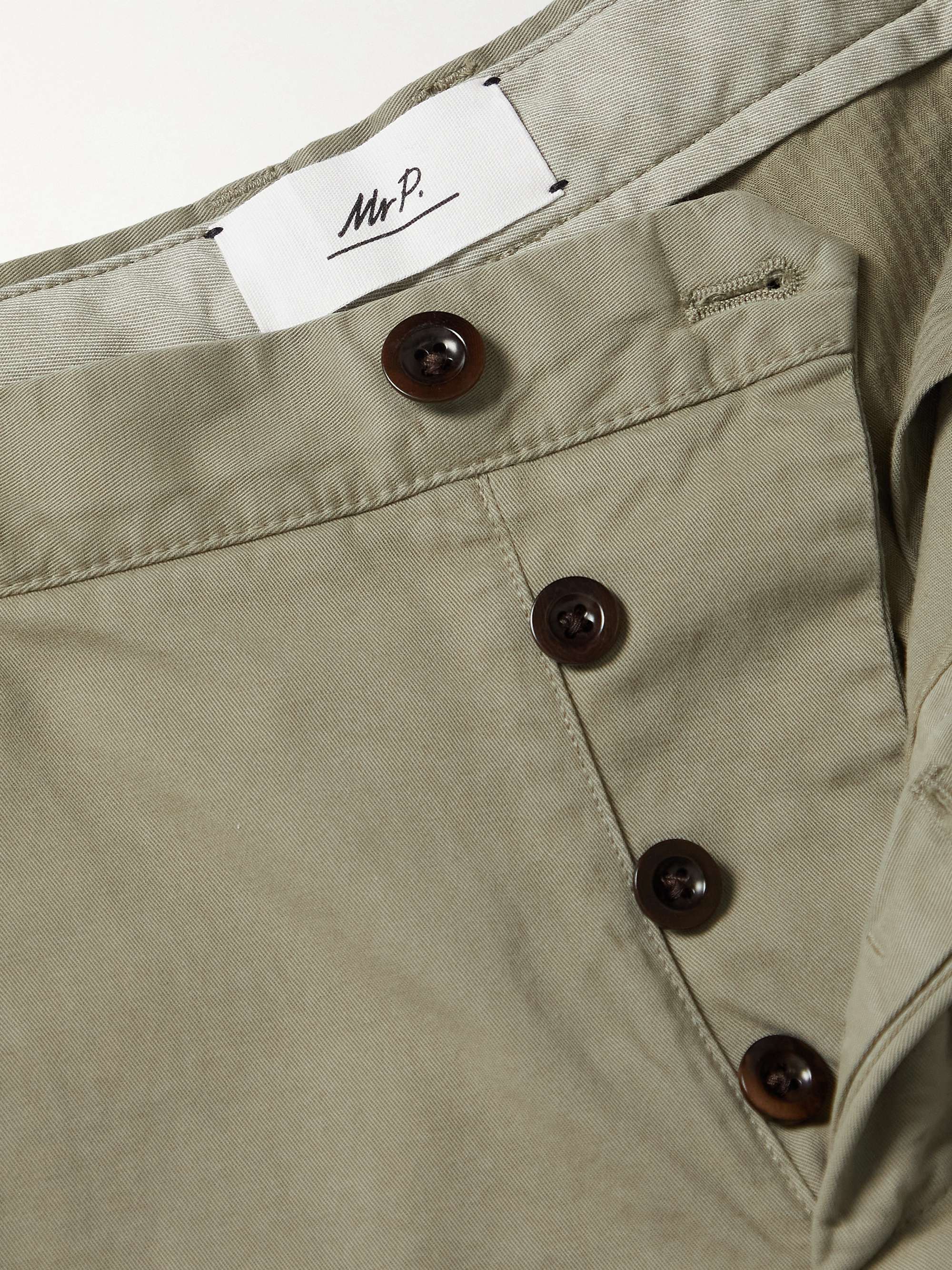MR P. Straight-Leg Garment-Dyed Cotton-Twill Bermuda Shorts
