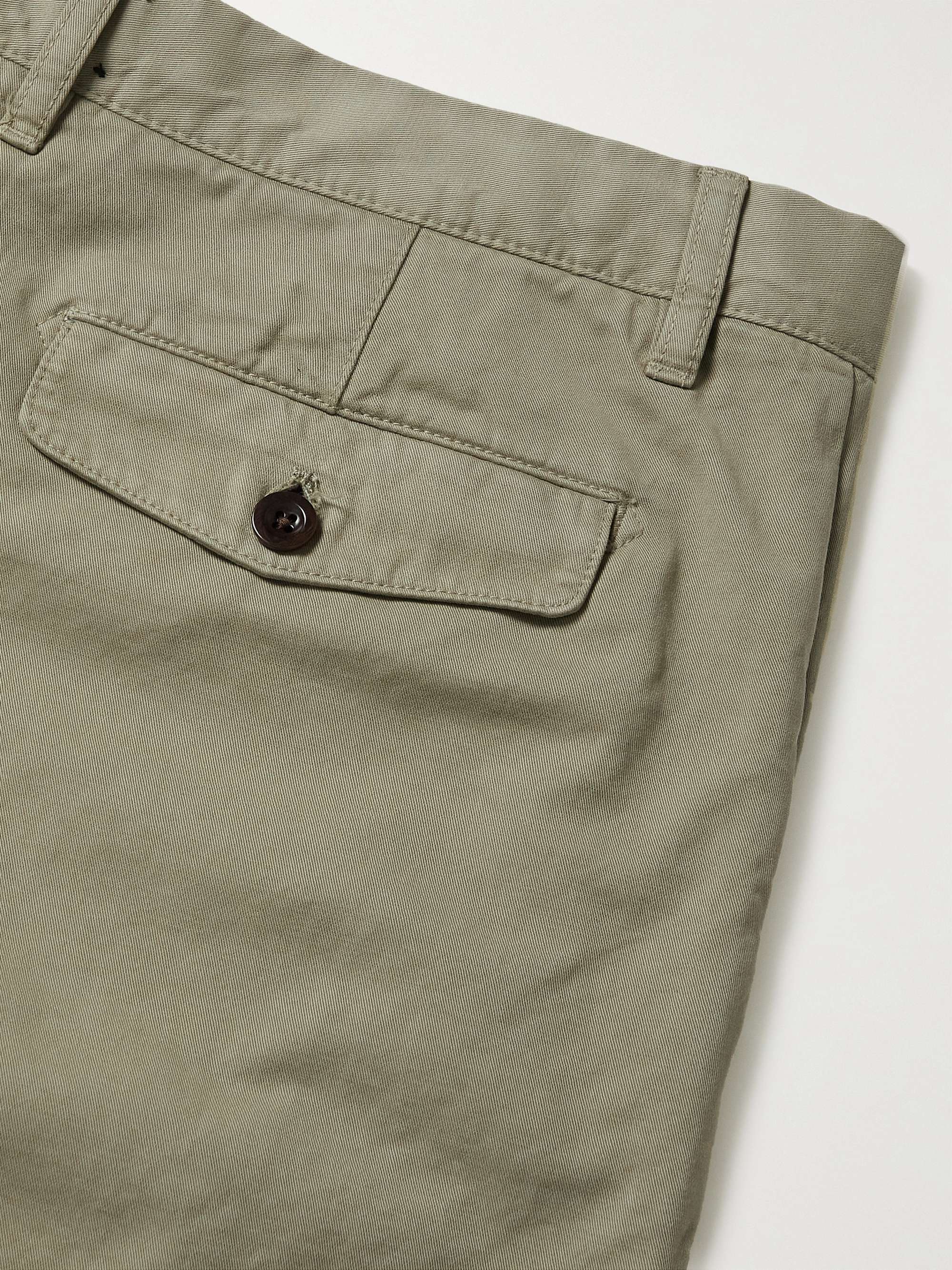 MR P. Straight-Leg Garment-Dyed Cotton-Twill Bermuda Shorts