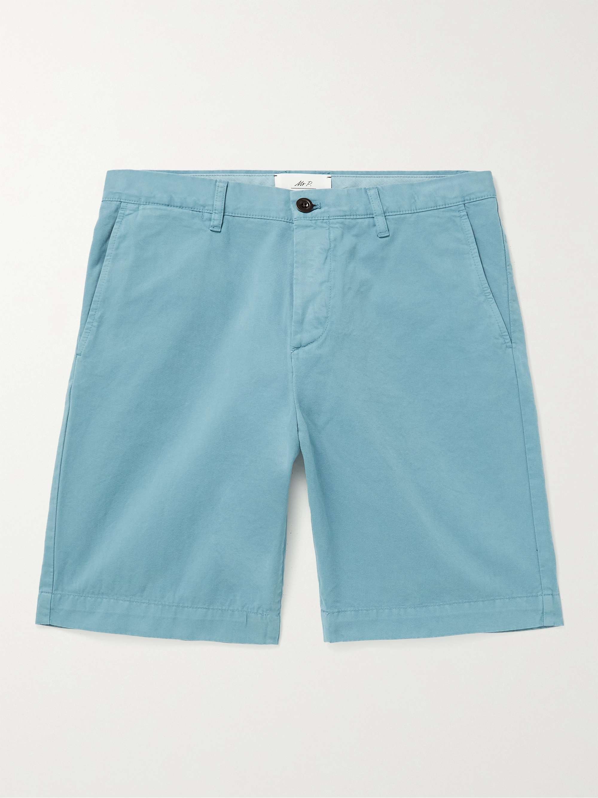 MR P. Straight-Leg Garment-Dyed Organic Cotton-Twill Bermuda Shorts