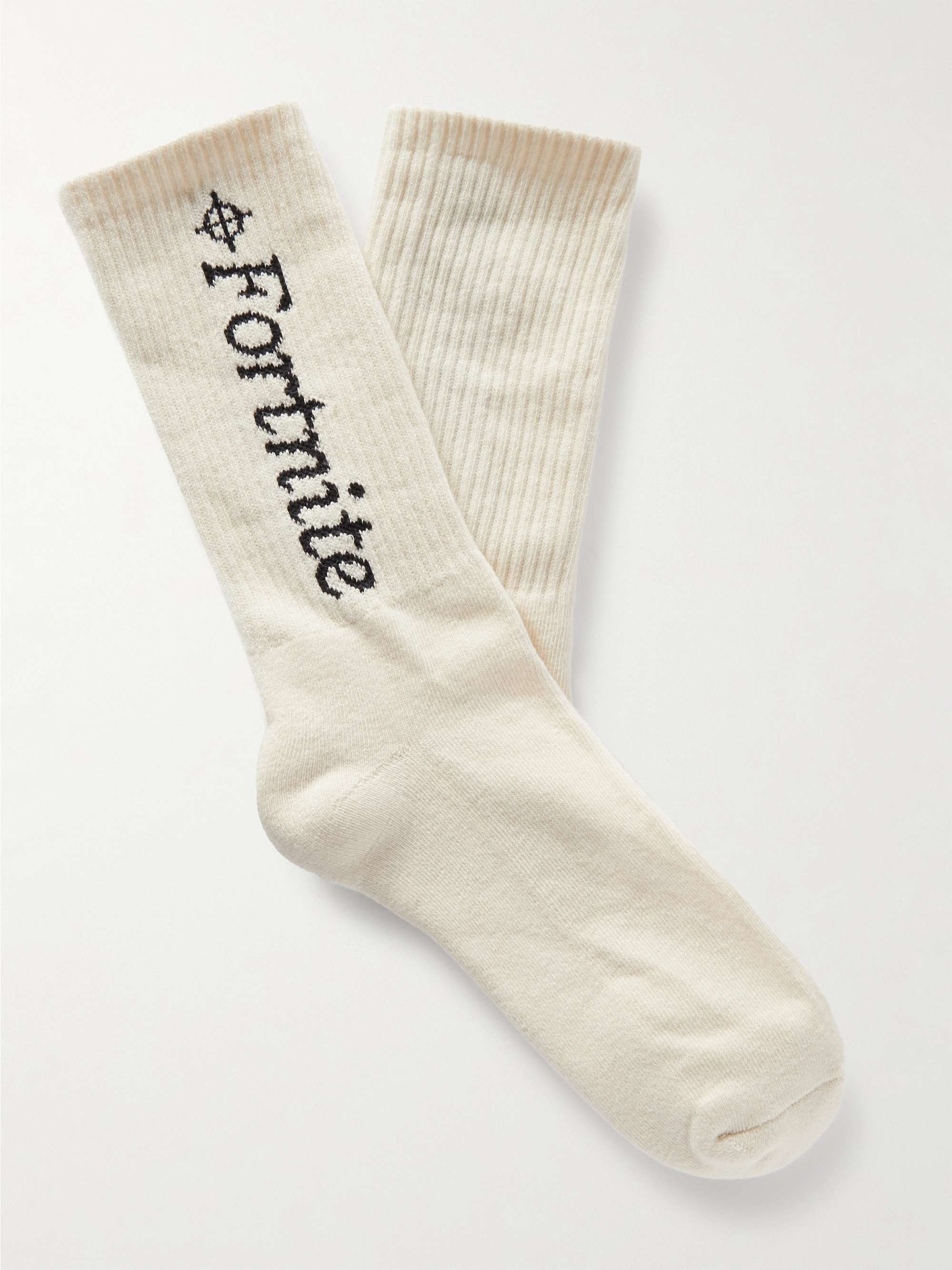 FORTNITE Logo-Jacquard Ribbed Cotton Socks