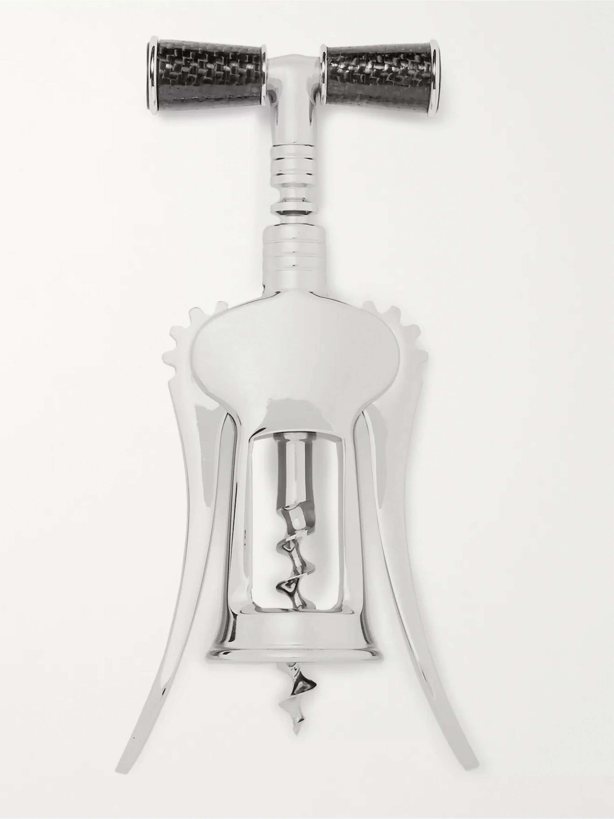 LORENZI MILANO Chrome-Plated, Stainless Steel and Carbon Fibre Corkscrew