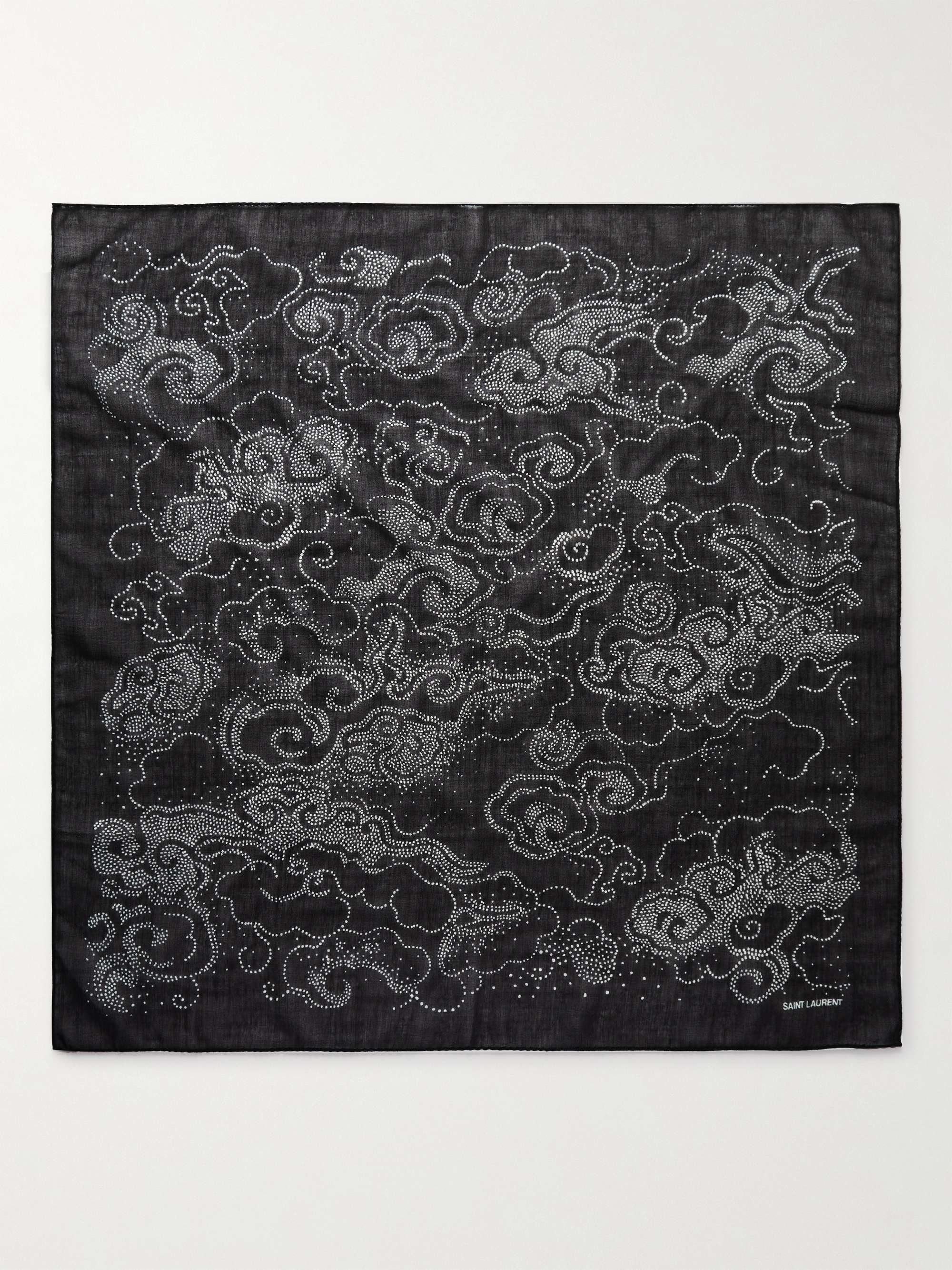 SAINT LAURENT Printed Wool Bandana