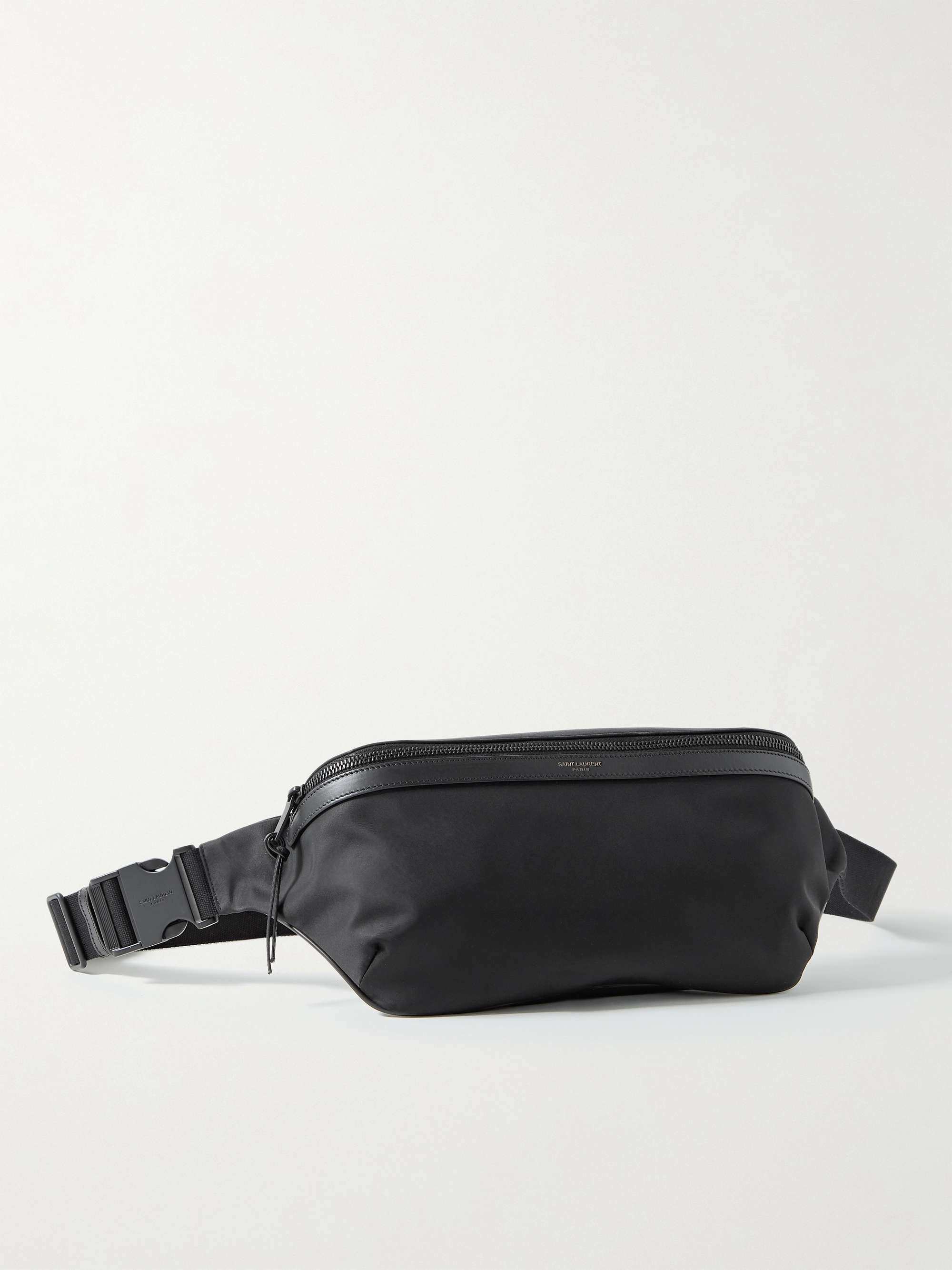 SAINT LAURENT Leather-Trimmed Nylon Belt Bag