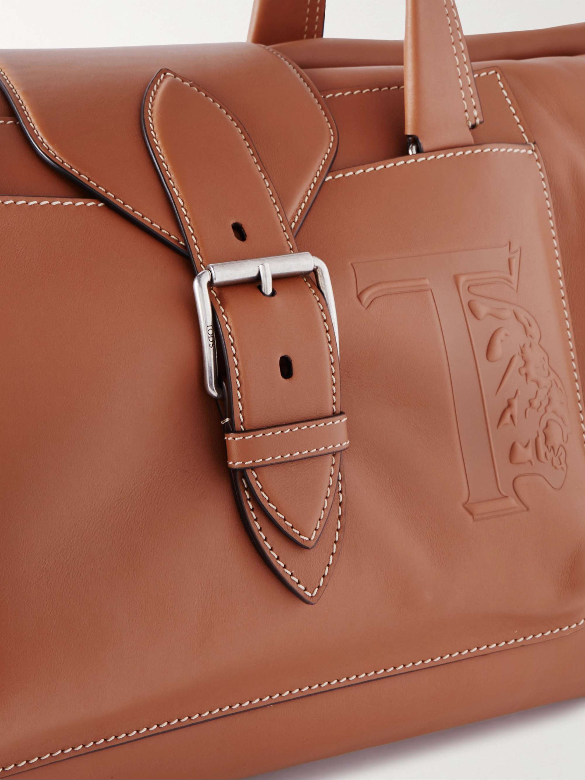 TOD'S Logo-Debossed Leather Duffle Bag