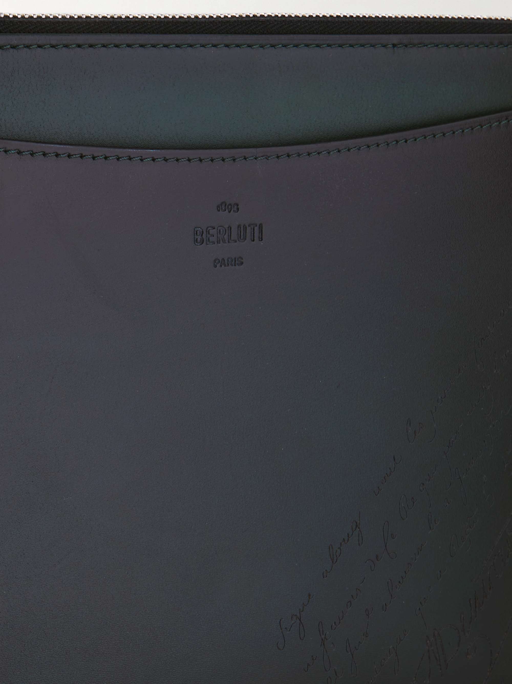 BERLUTI Two-Tone Scritto Leather Document Case