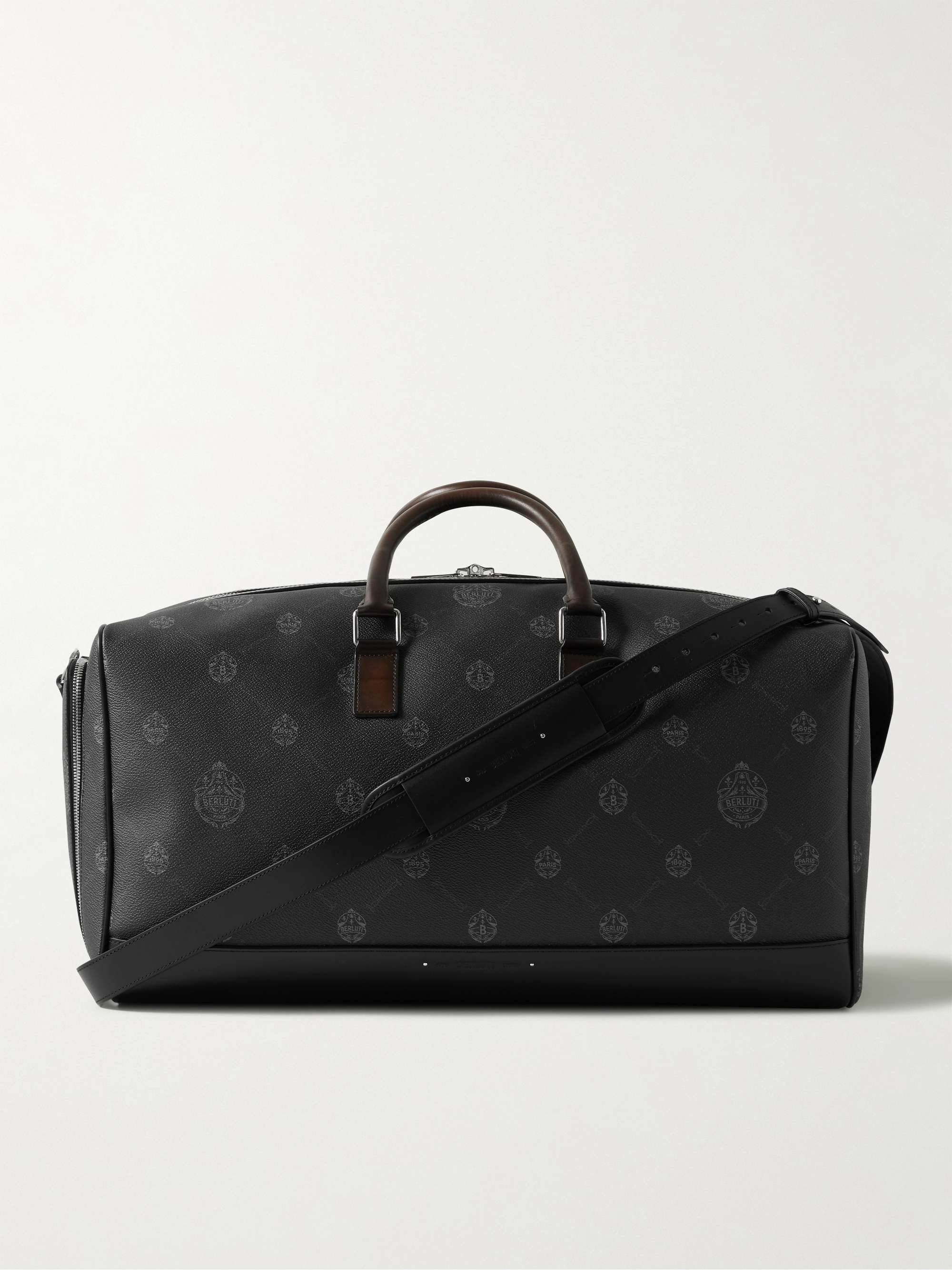 BERLUTI Week Off Leather-Trimmed Monogrammed Coated-Canvas Holdall
