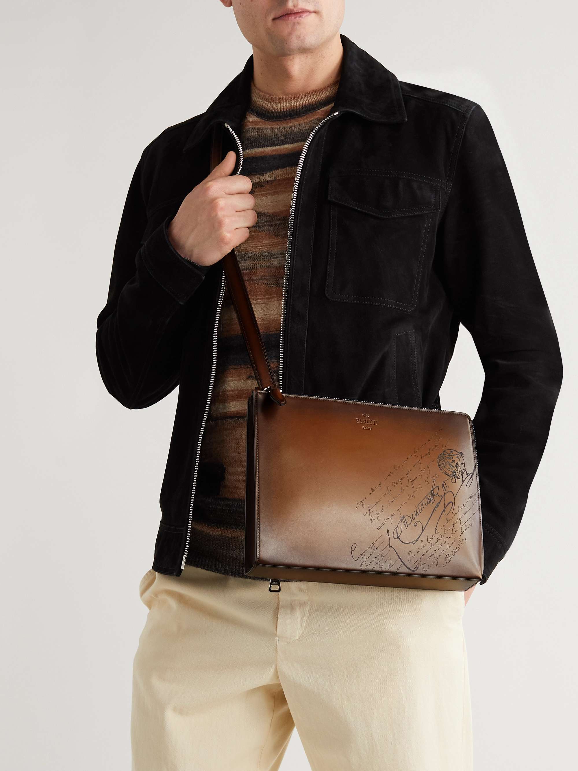 BERLUTI Scritto Venezia Leather Messenger Bag