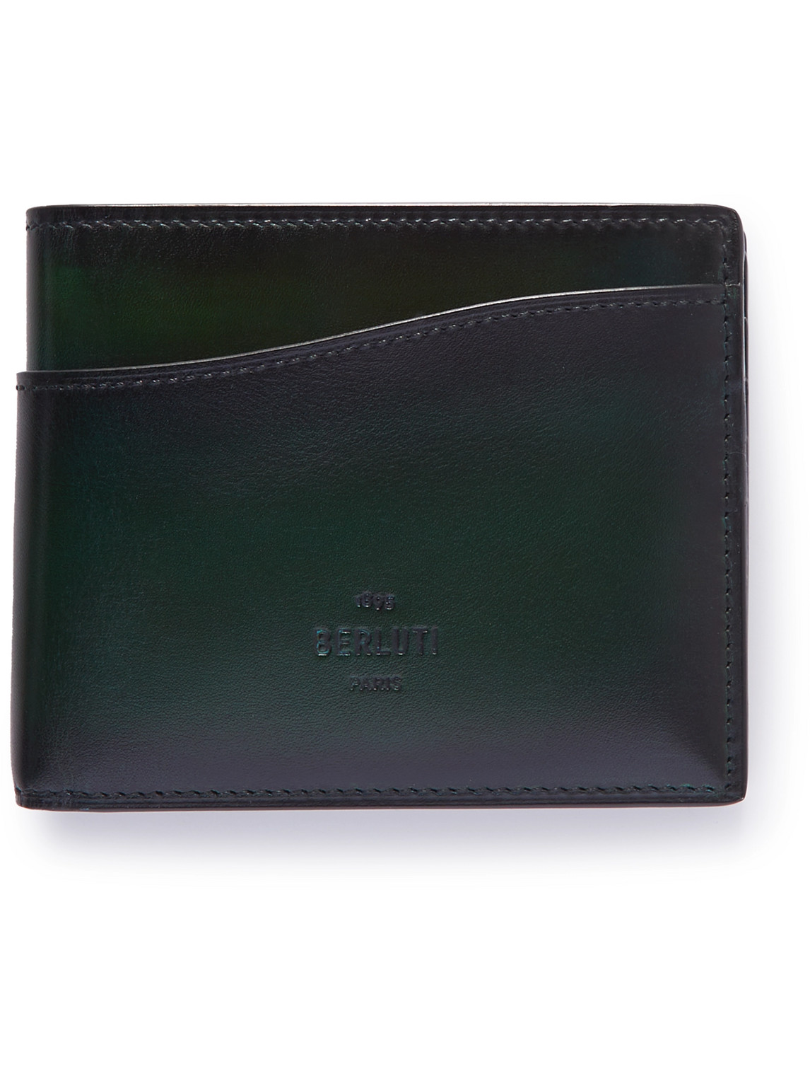 Berluti Venezia Leather Billfold Wallet In Green