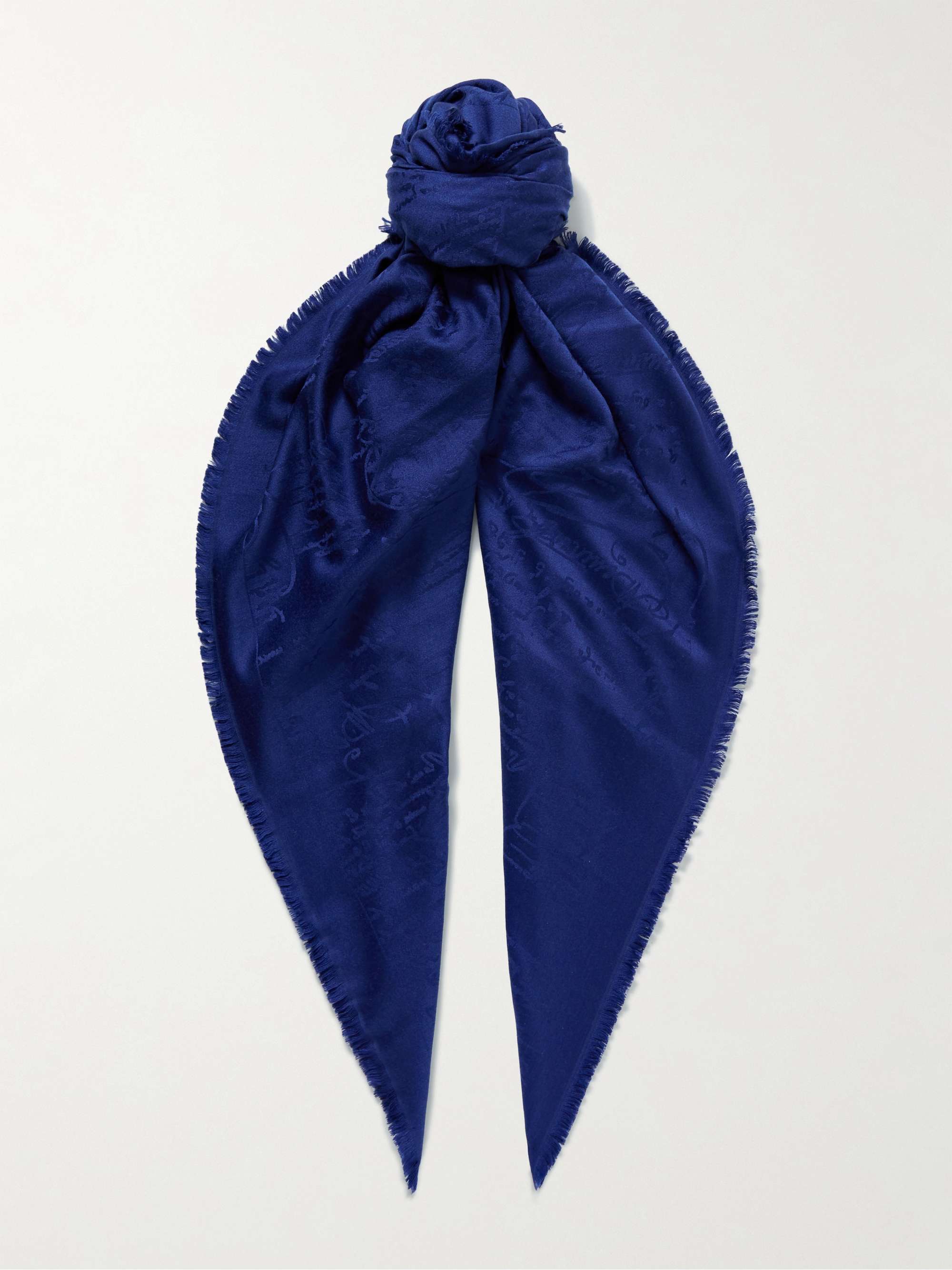 Mens Accessories Scarves and mufflers Anderson & Sheppard Printed Cotton-voile Scarf in Blue for Men 