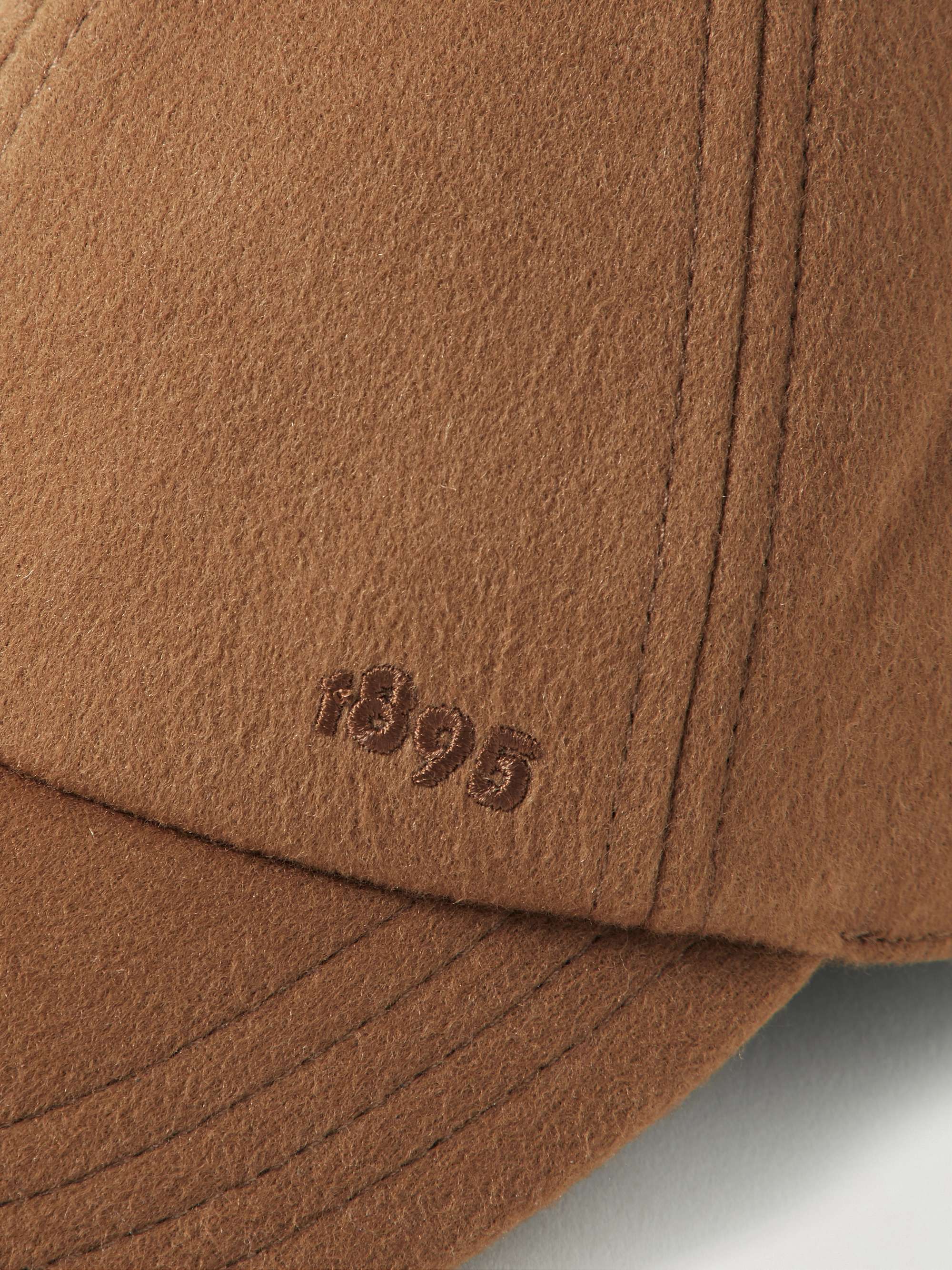 BERLUTI Embroidered Leather-Trimmed Wool-Blend Felt Baseball Cap