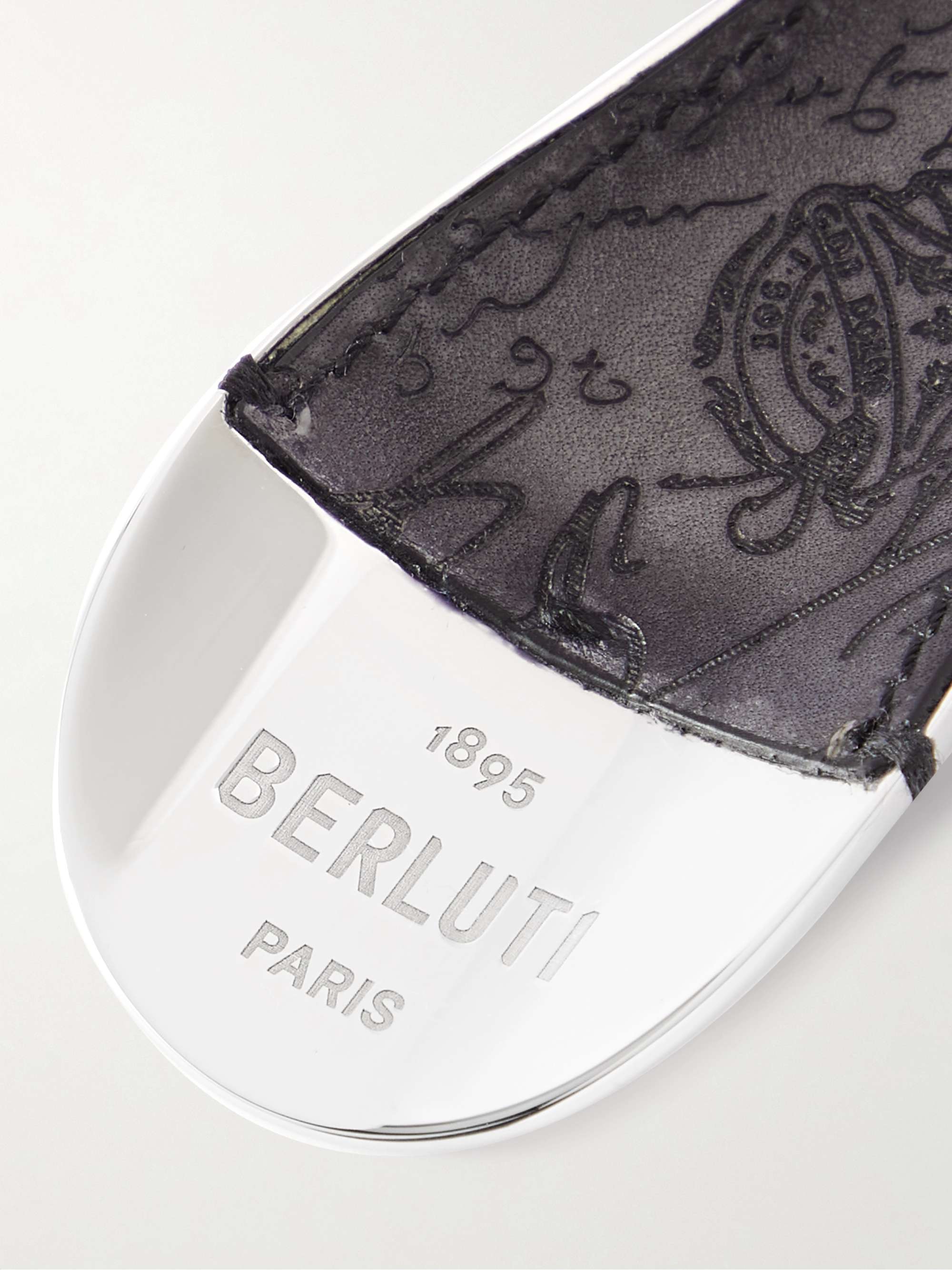 BERLUTI Logo-Debossed Venezia Leather and Silver-Tone Key Fob