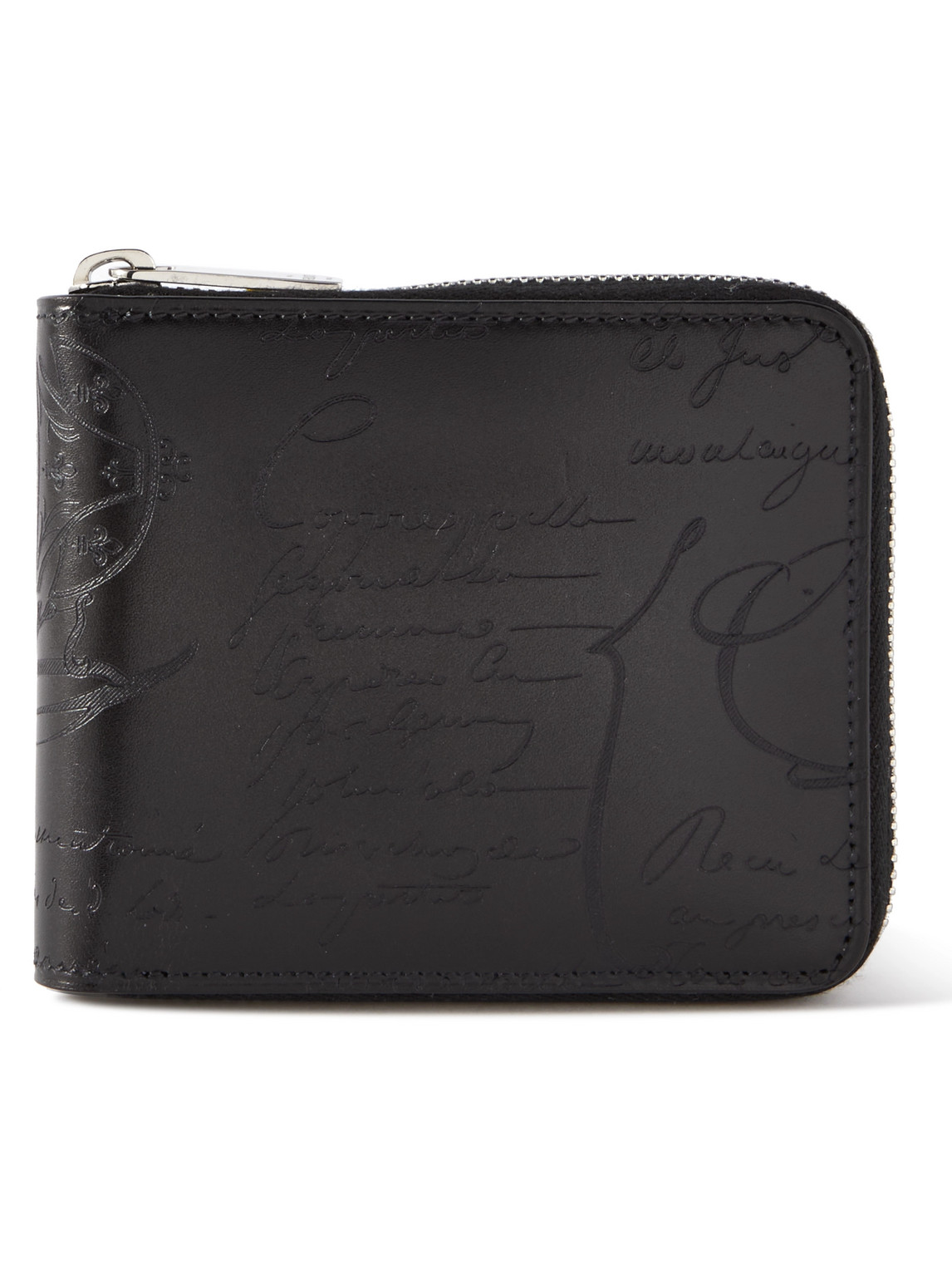 Berluti Scritto Venezia Leather Zip-around Wallet In Black