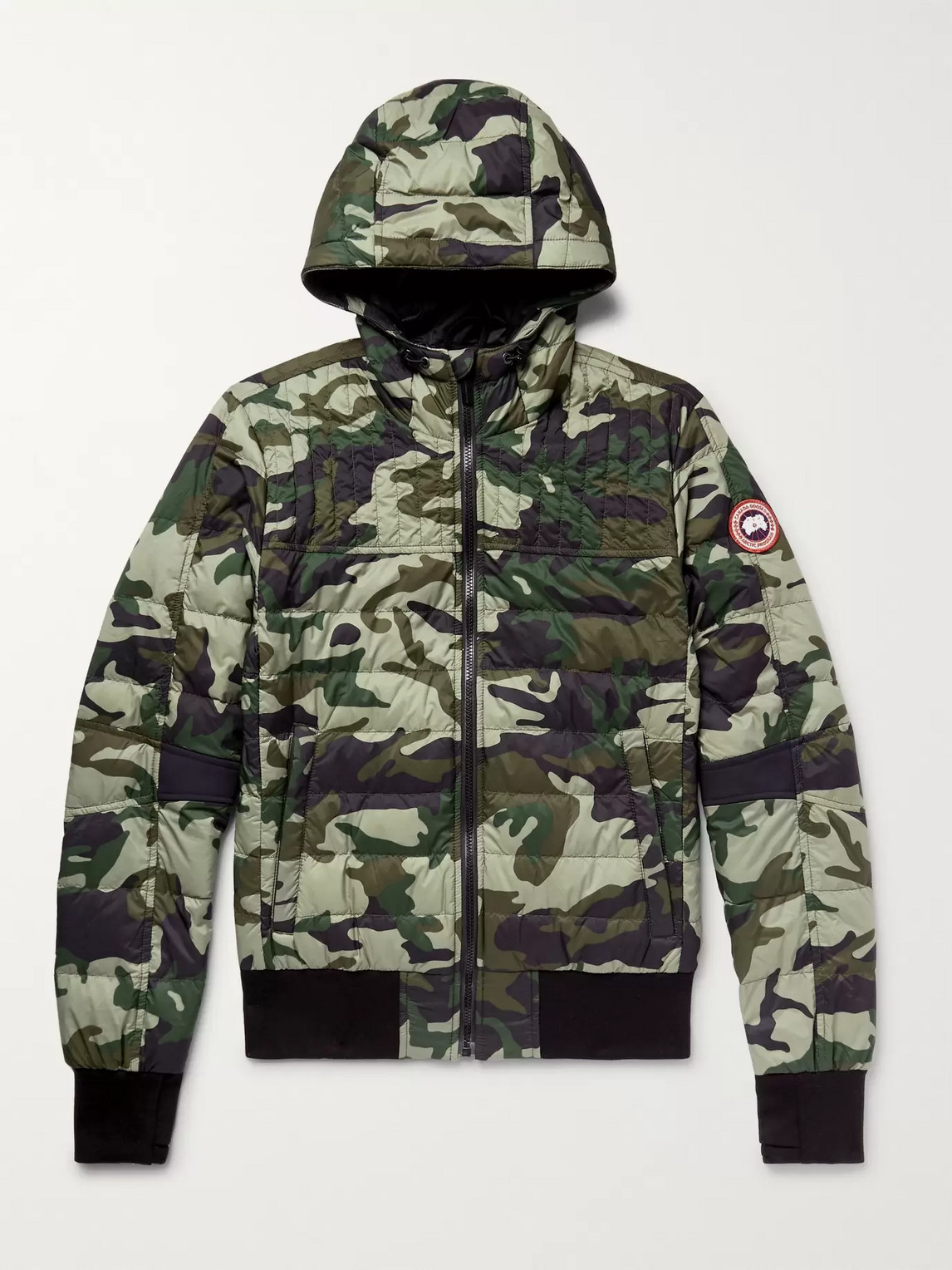 Canada Goose Cabri Slim-fit Camouflage-print Quilted Nylon-ripstop Hooded Down Jacket In Green