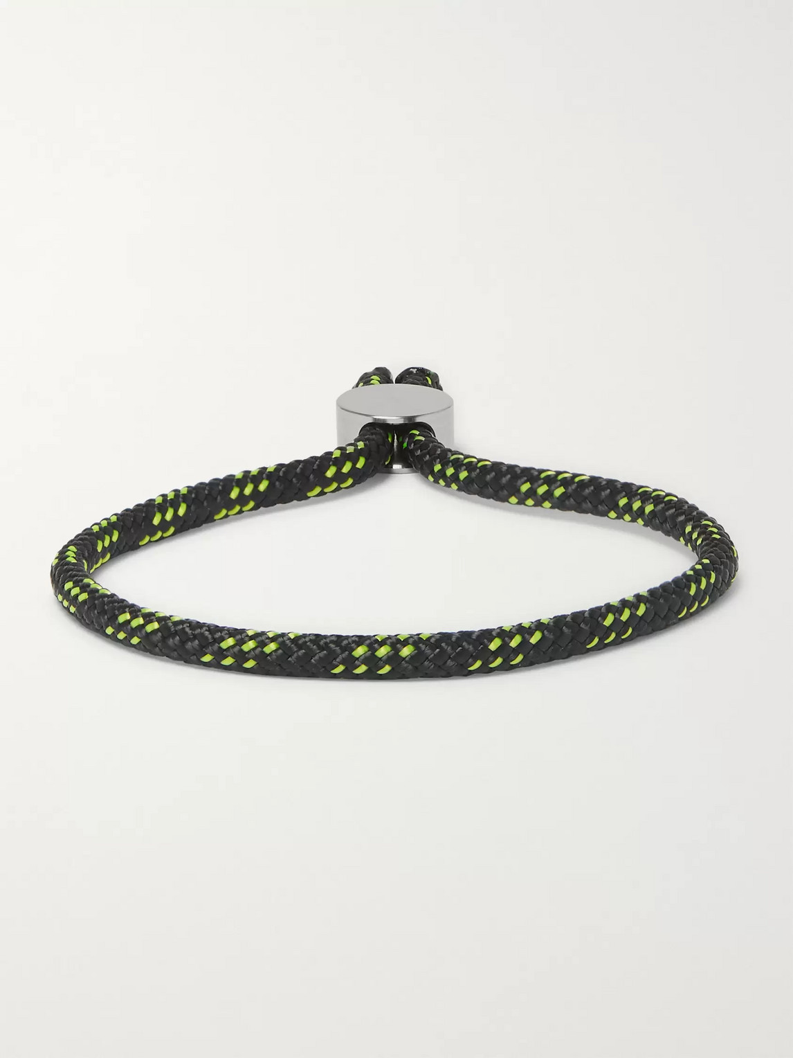 Alice Made This Bradshaw Striped Cord And Stainless Steel Bracelet In Black