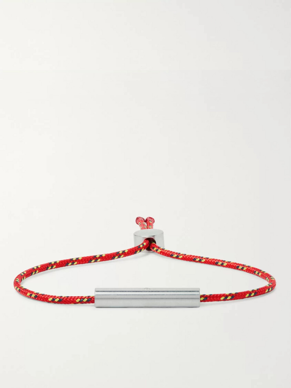 Alice Made This Charlie Striped Cord And Stainless Steel Bracelet In Red