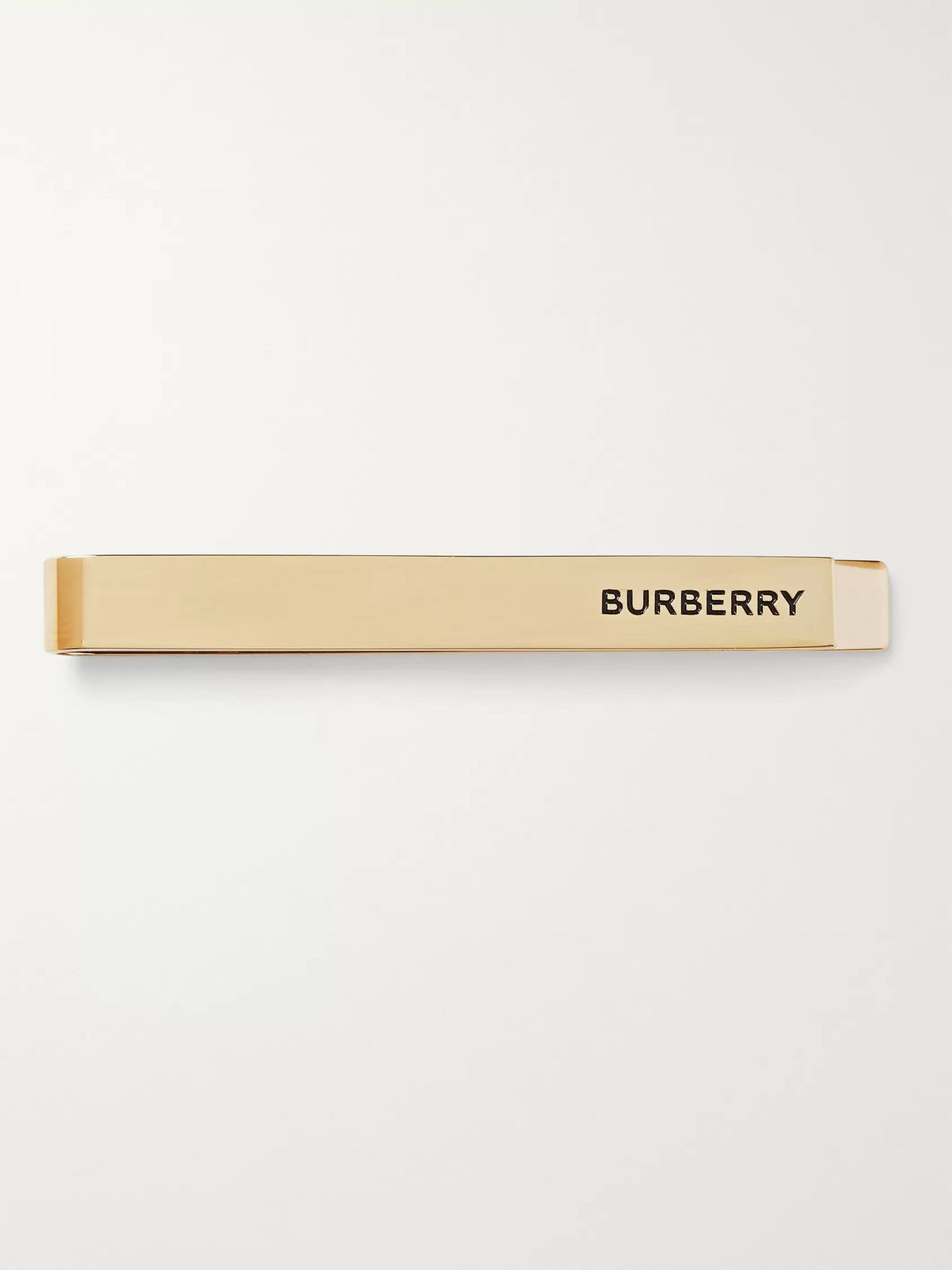 Gold Logo-Engraved Gold-Plated and Enamel Tie Clip | Burberry | MR ...