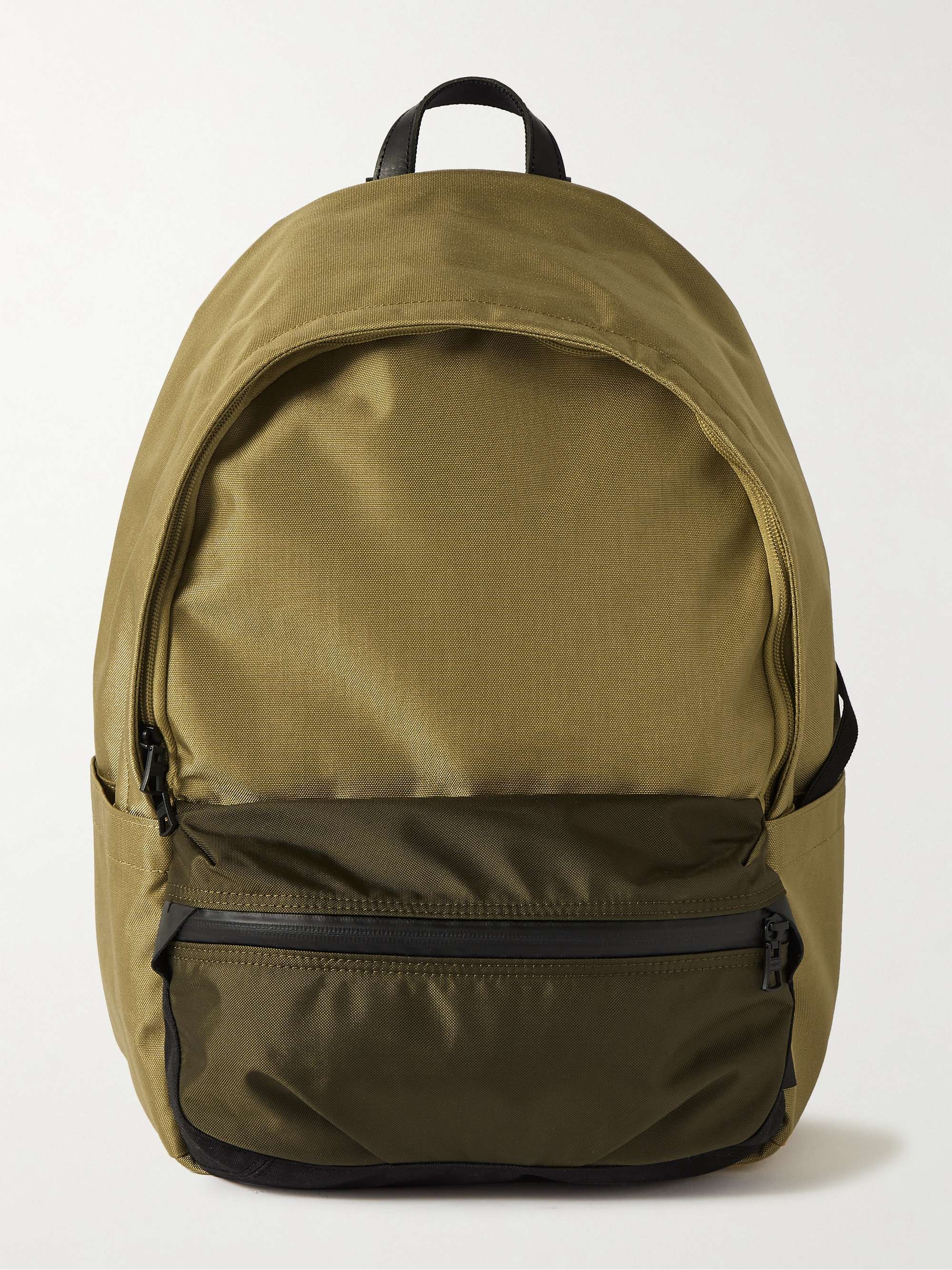 MASTER-PIECE Colour-Block Leather-Trimmed CORDURA Backpack