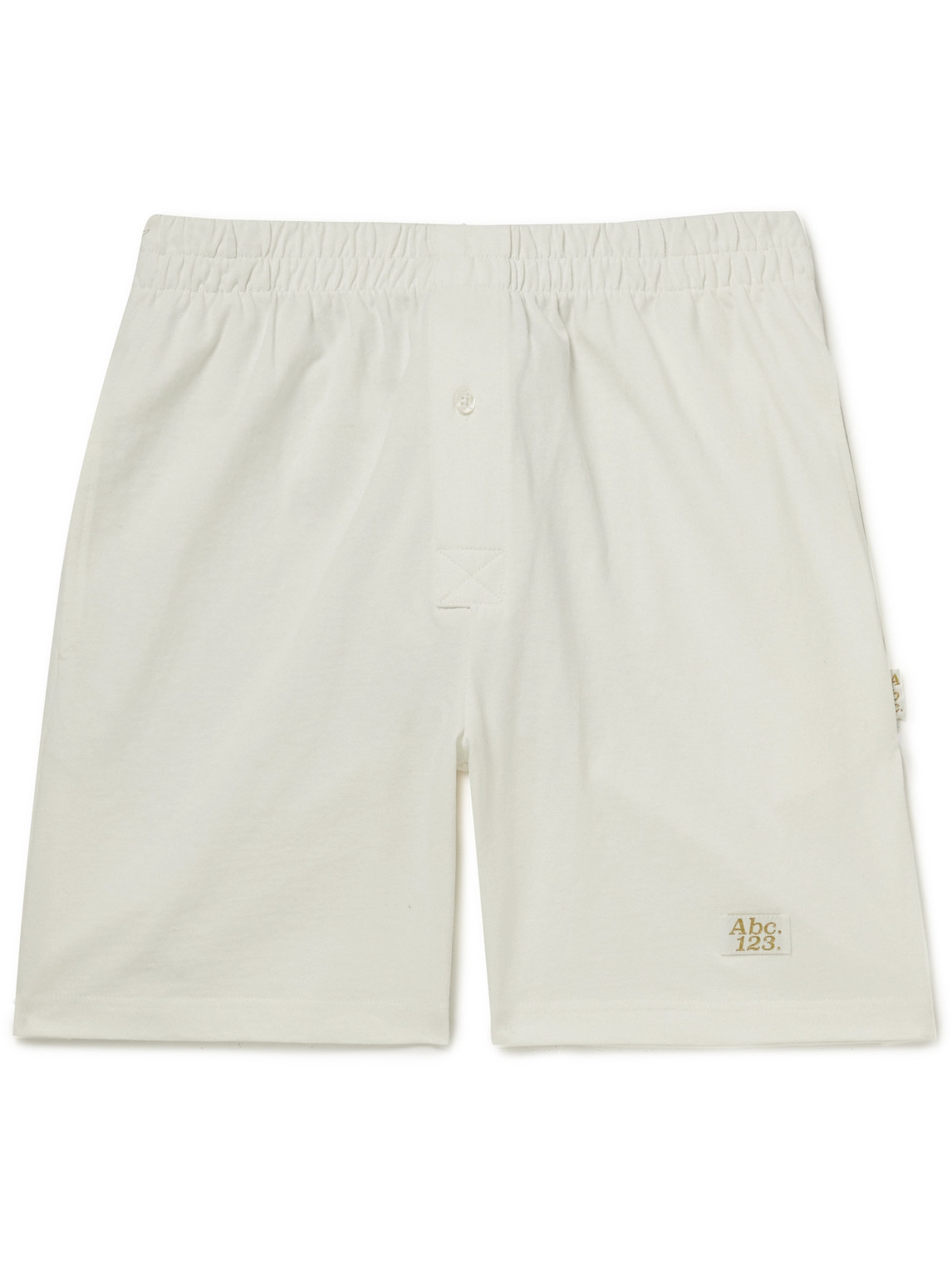 Abc. 123. Straight-leg Logo-appliquéd Cotton-jersey Shorts In White