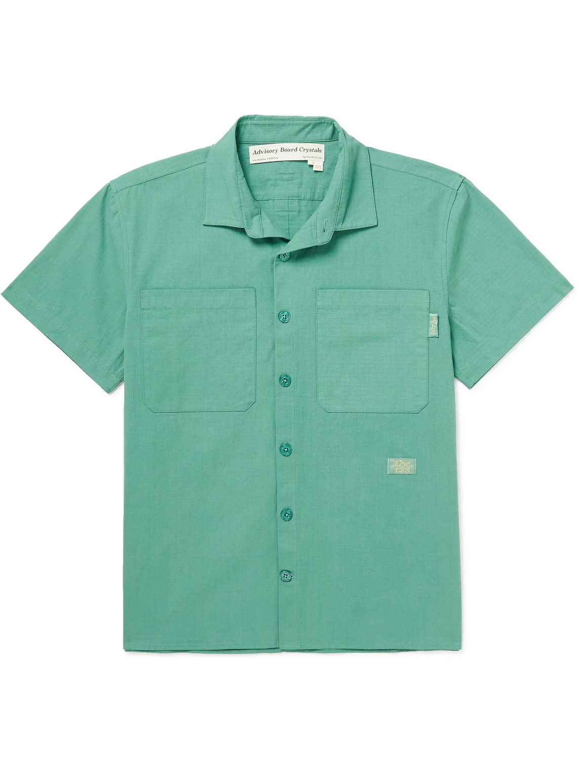 Abc. 123. Logo-appliquéd Cotton-ripstop Shirt In Green
