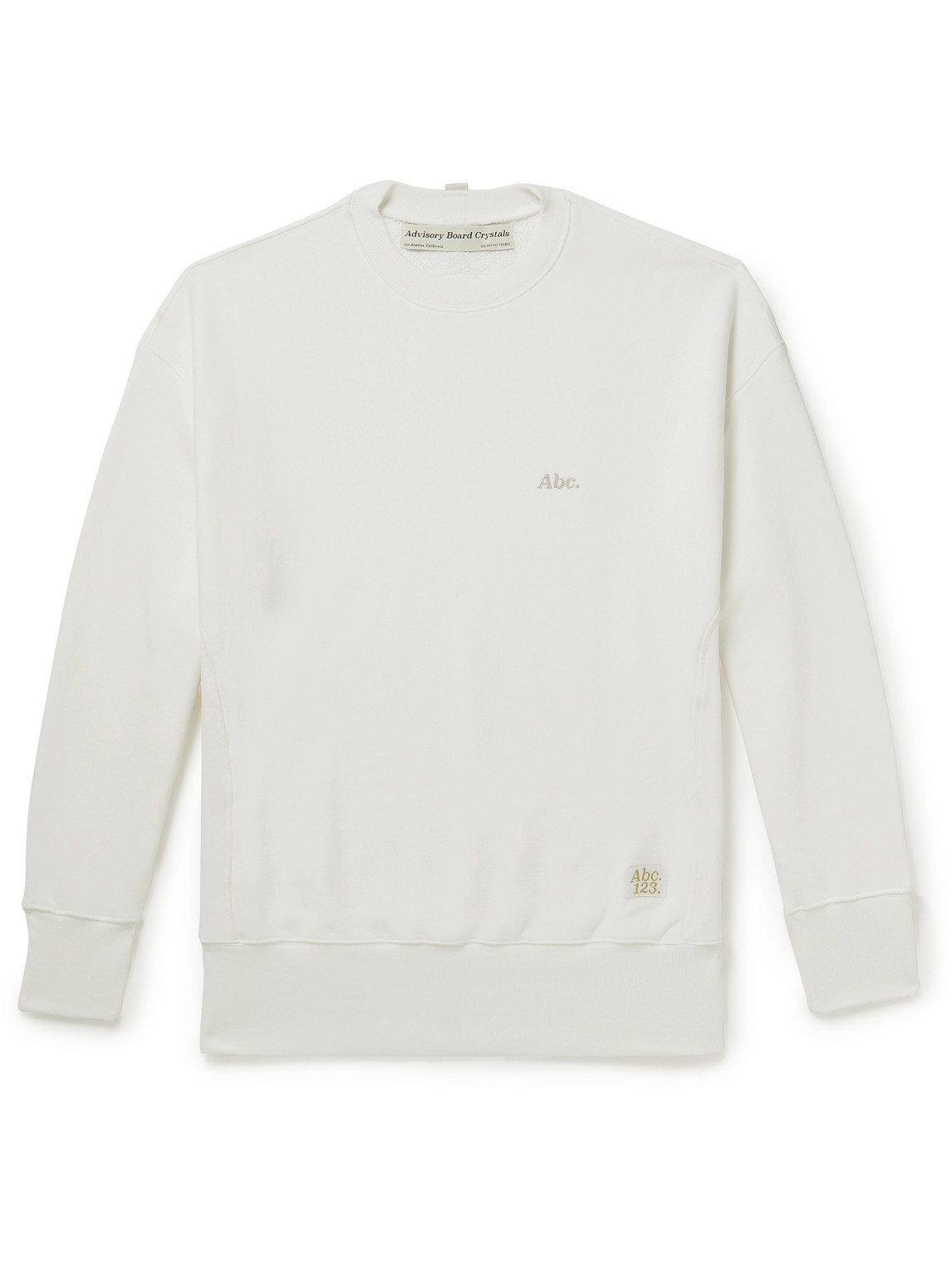 Abc. 123. Logo-appliquéd Cotton-jersey Sweatshirt In White