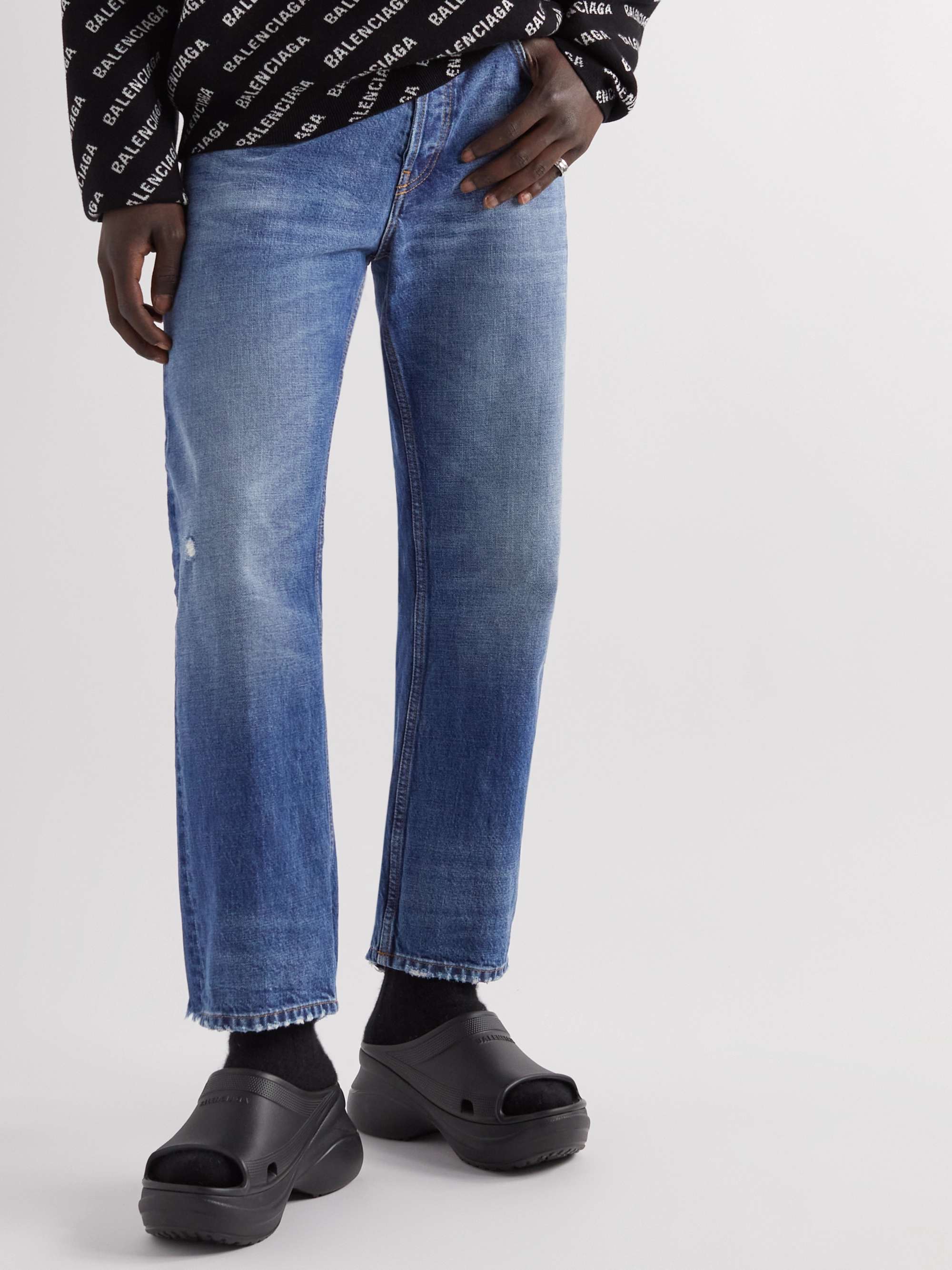 Blue Slim-Fit Distressed Jeans | BALENCIAGA | MR PORTER