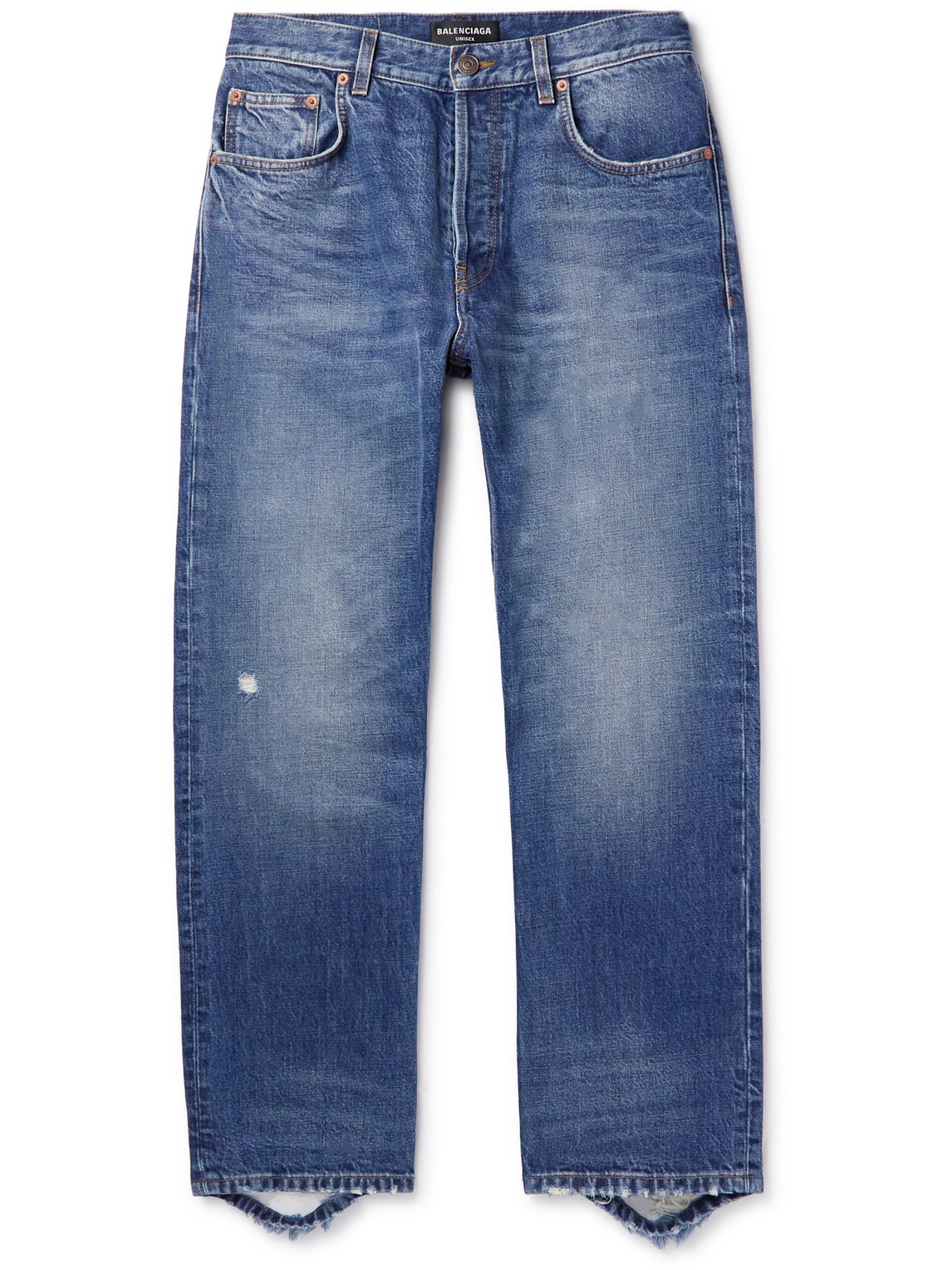 Balenciaga Slim-Fit Distressed Jeans