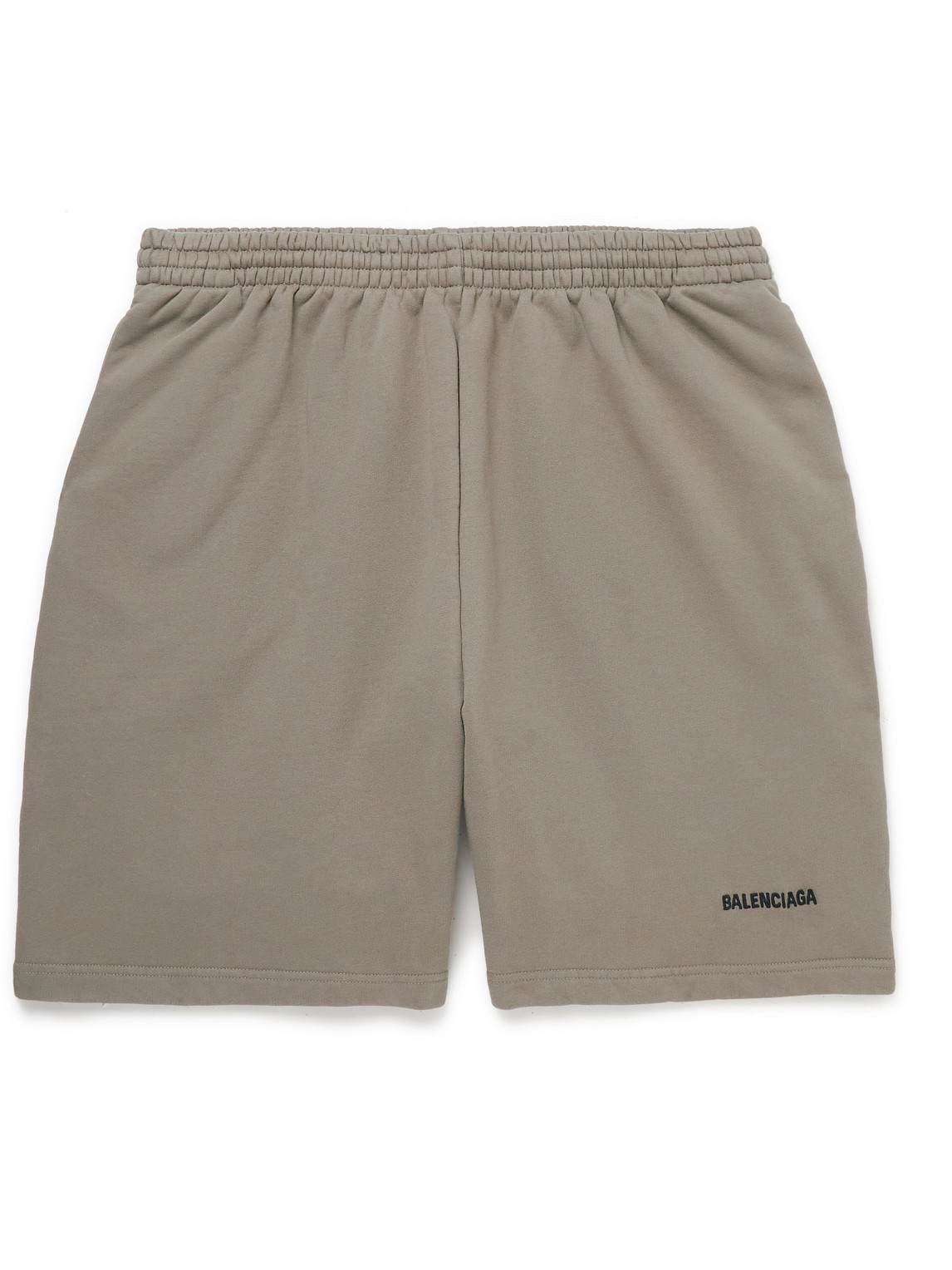 Wide-Leg Logo-Embroidered Cotton-Jersey Shorts