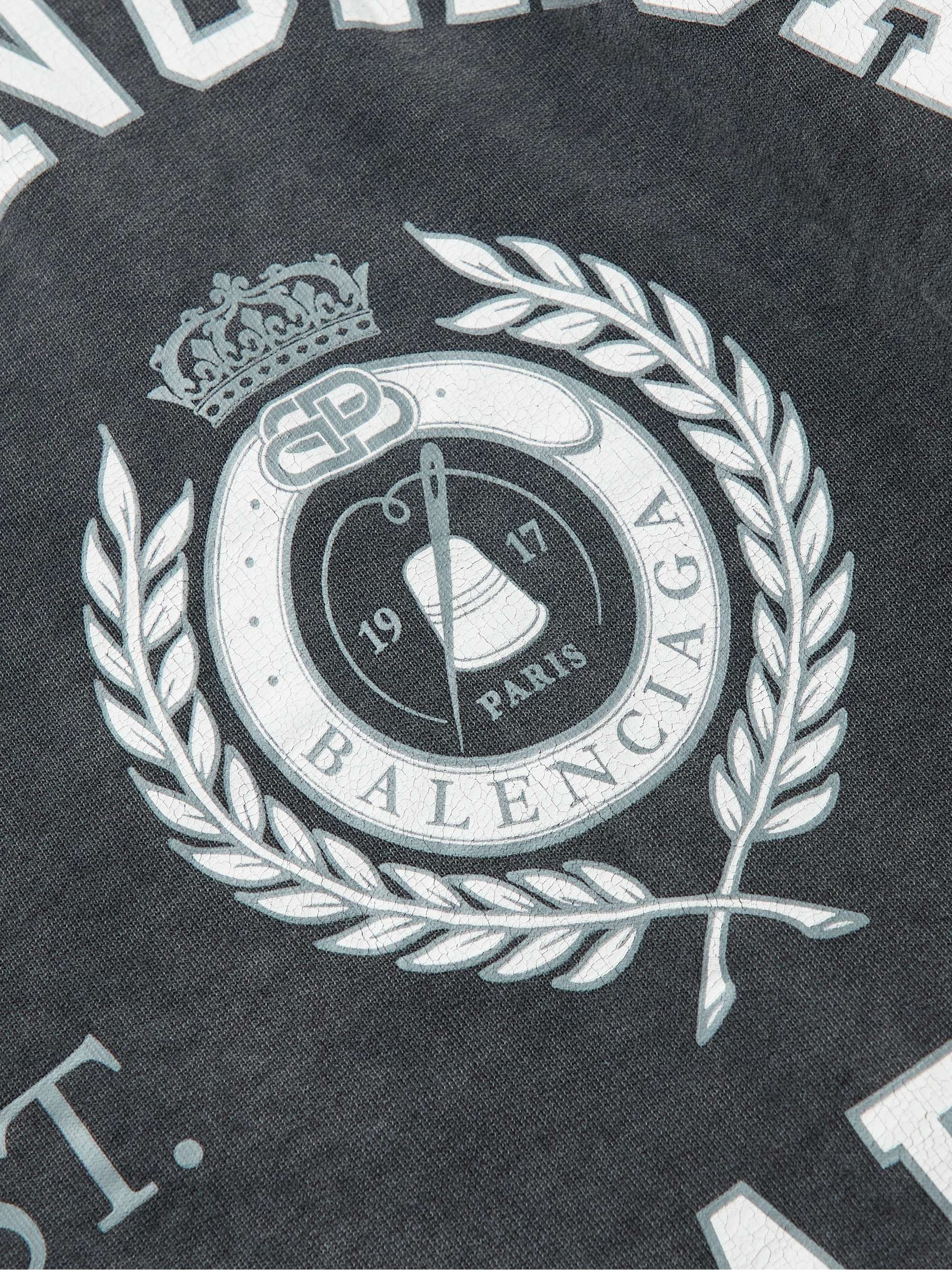 BALENCIAGA Oversized Logo-Print Cotton-Jersey Hoodie