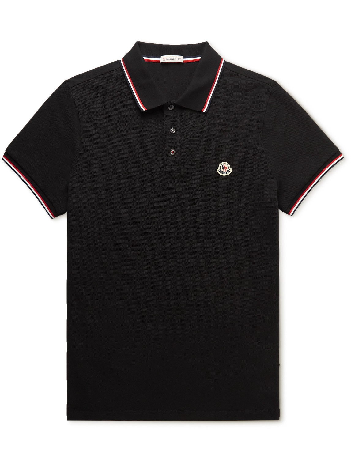 Logo-Appliquéd Striped Cotton-Piqué Polo Shirt