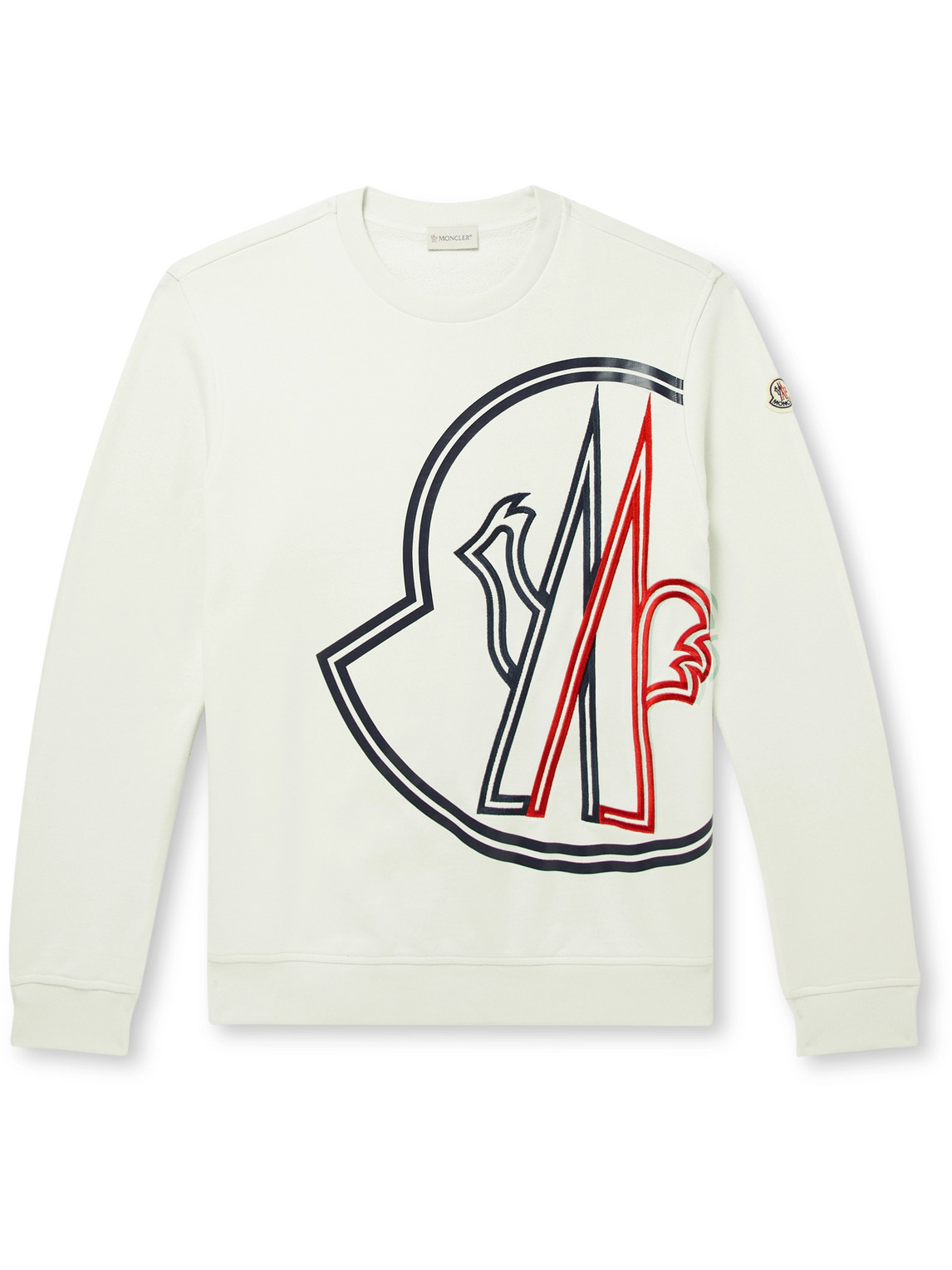 Moncler Logo-Embroidered Printed Cotton-Jersey Sweatshirt