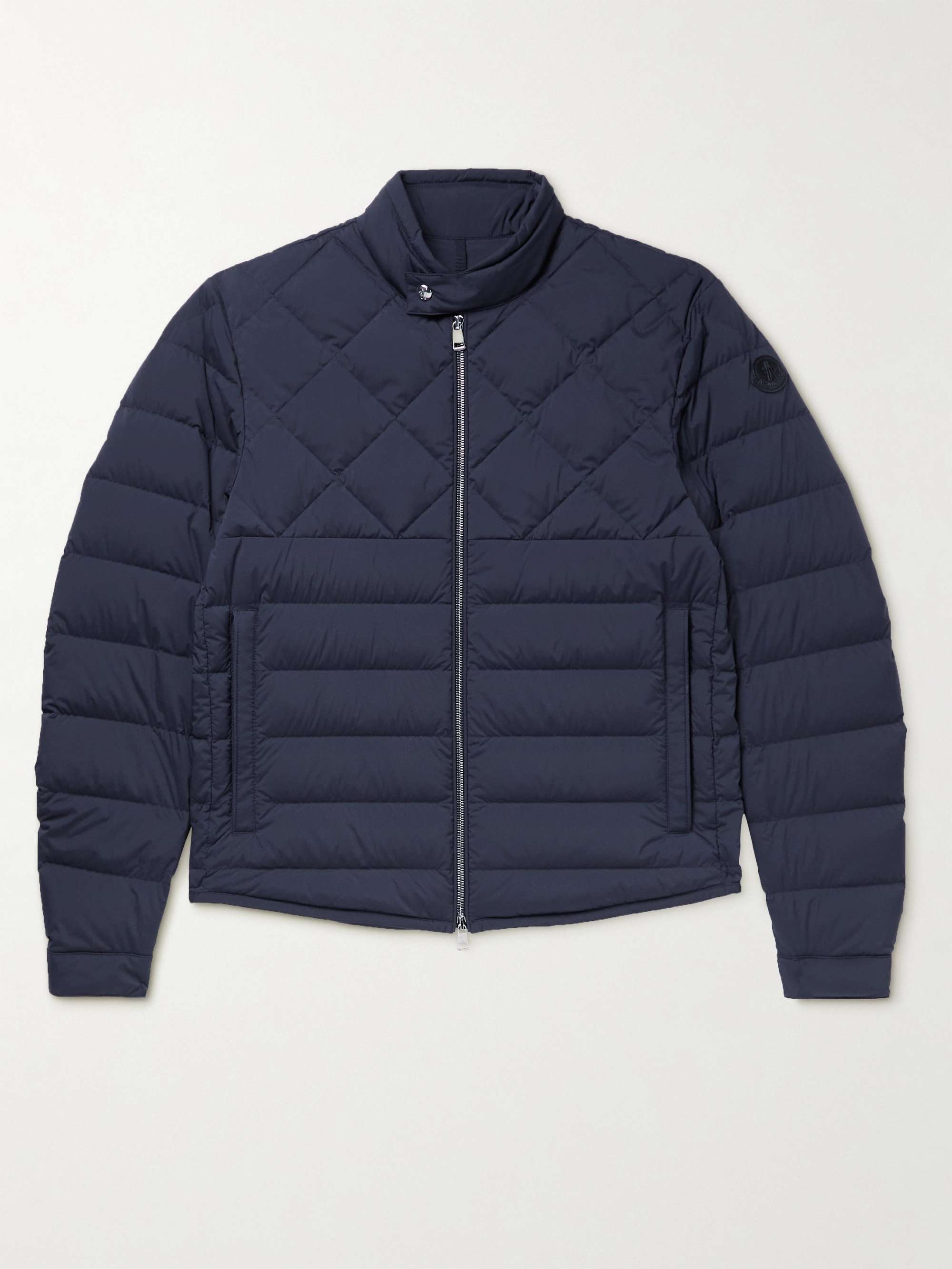 Moncler Mirmande Logo-appliquéd Quilted Shell Down Jacket in Blue for Men Mens Clothing Jackets Casual jackets 