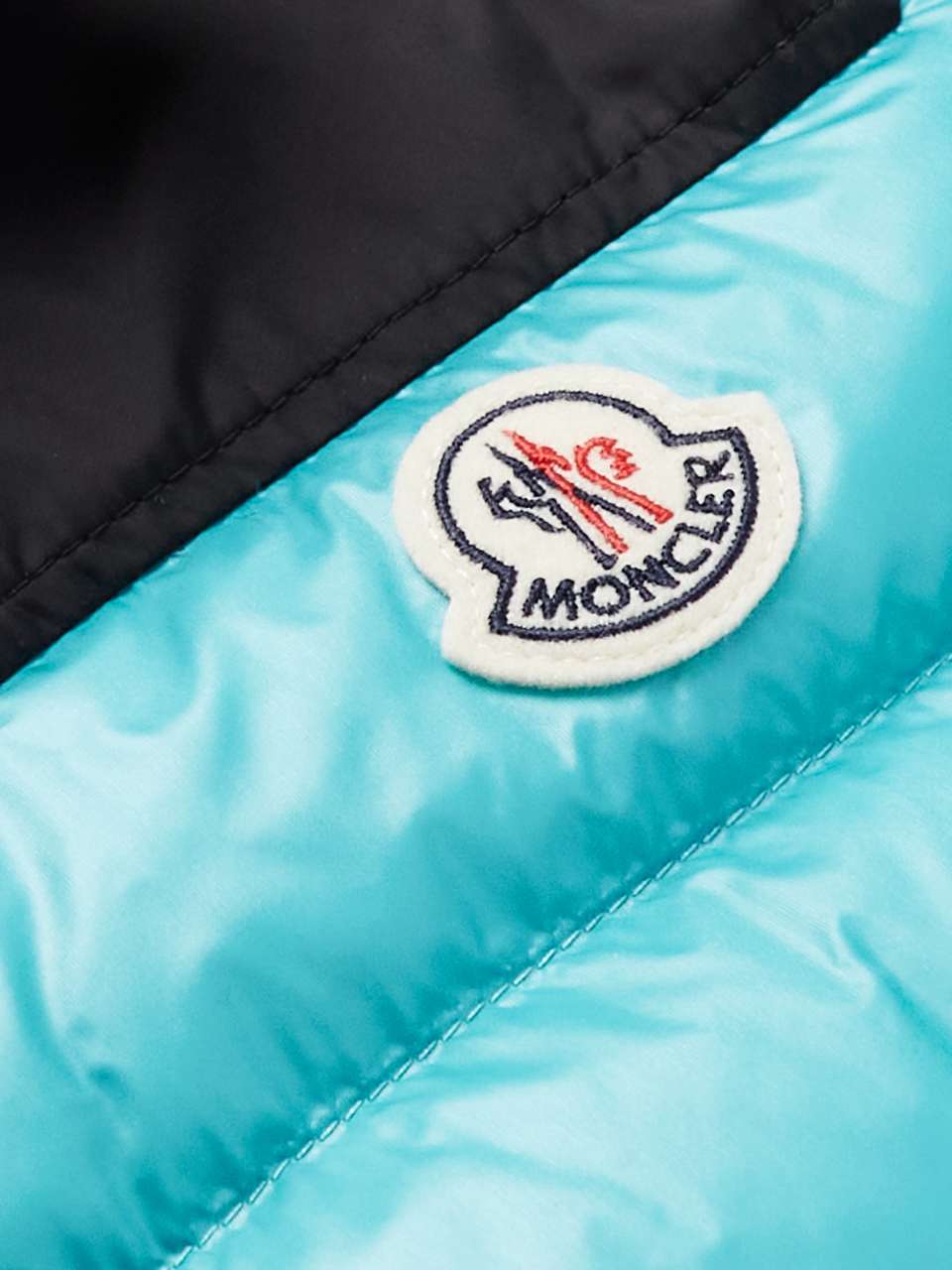 Turquoise Ortac Logo-Appliquéd Colour-Block Quilted Shell Down Gilet ...