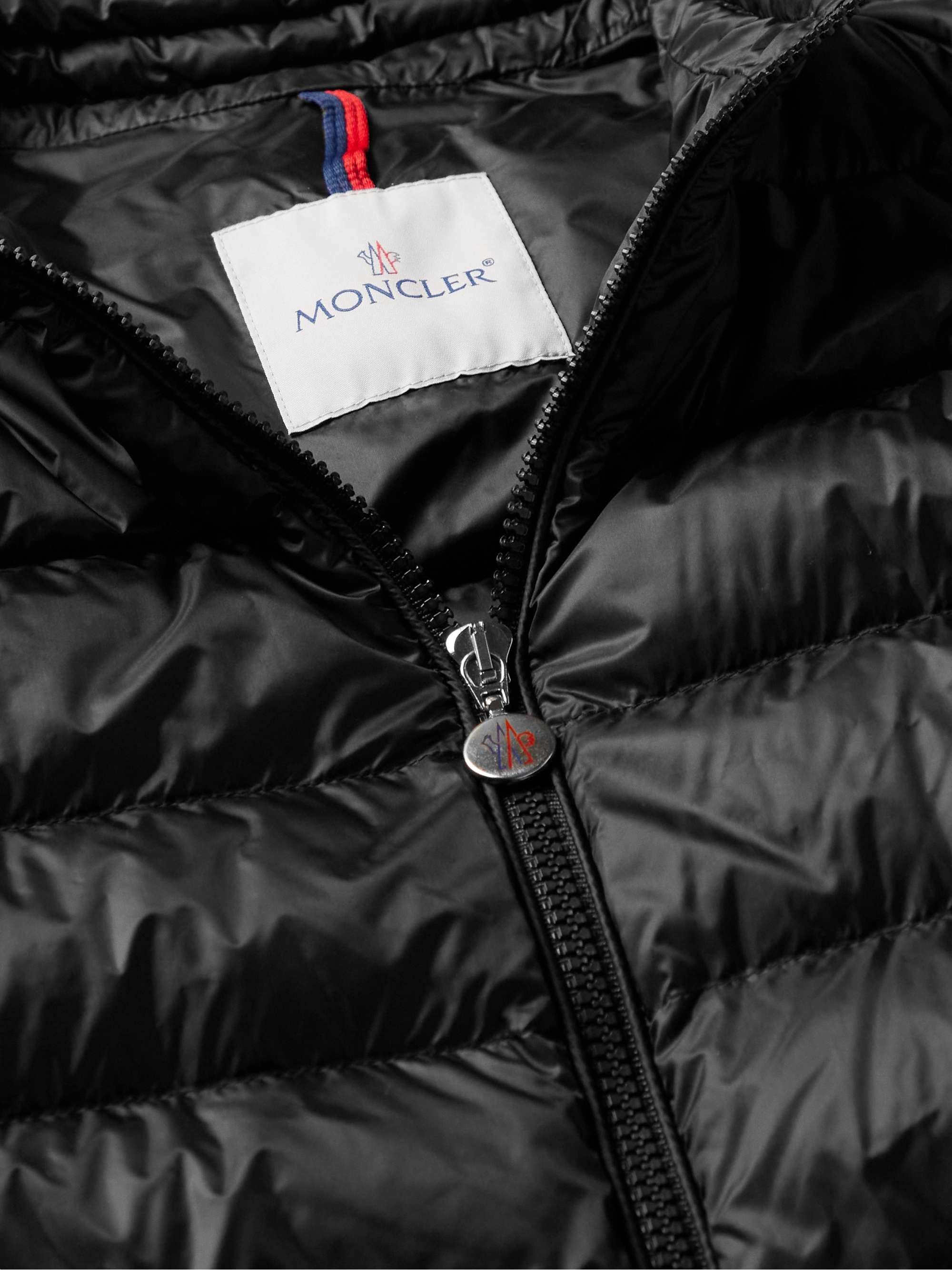 Black Agay Slim-Fit Logo-Appliquéd Quilted Nylon Down Jacket | MONCLER ...