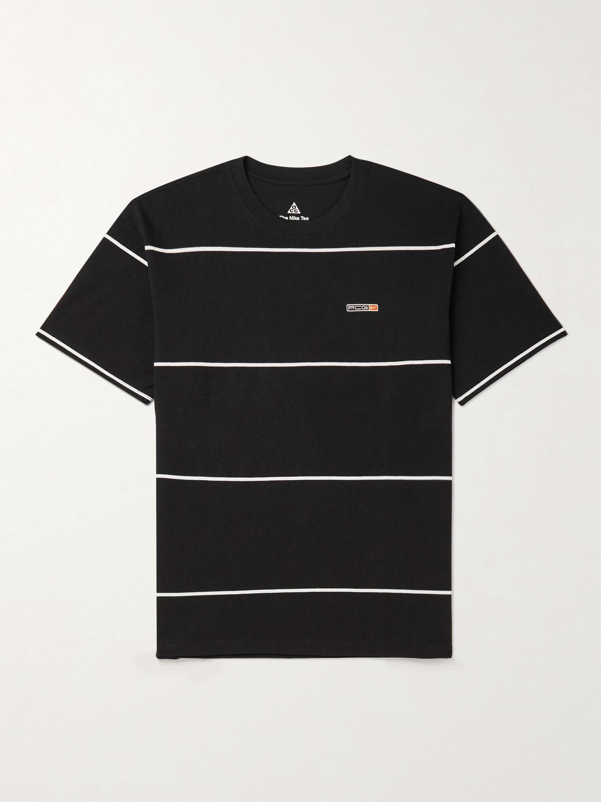 NIKE NRG ACG Logo-Embroidered Striped Cotton-Jersey T-Shirt