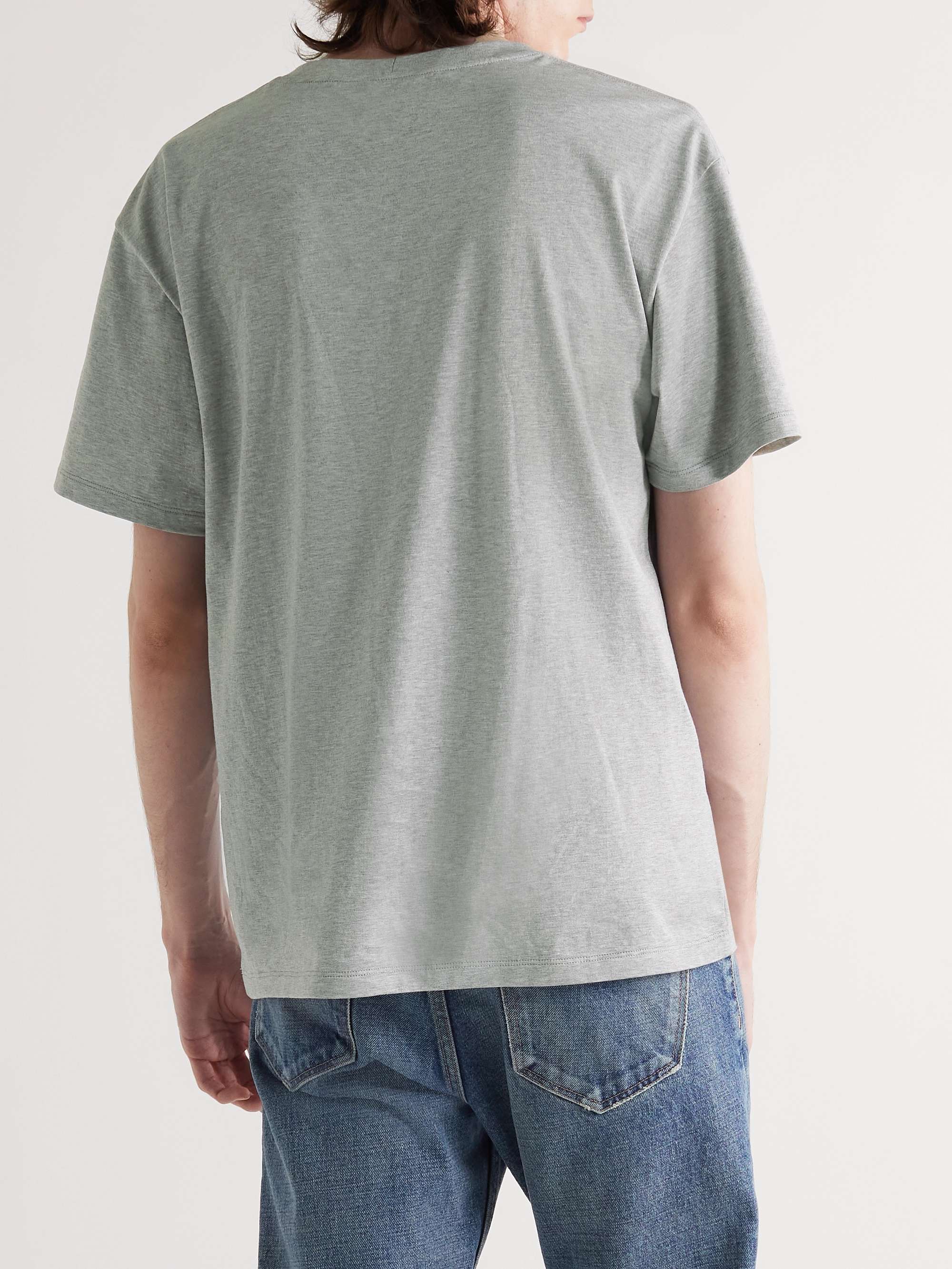 Gray Oversized Logo-Print Cotton-Jersey T-Shirt | CELINE HOMME 
