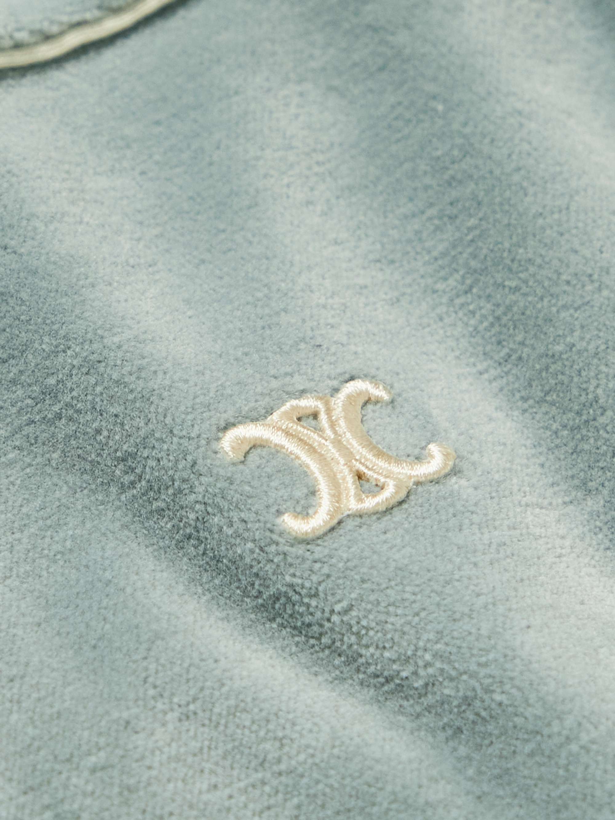 CELINE HOMME Logo-Embroidered Cotton-Velour Track Jacket