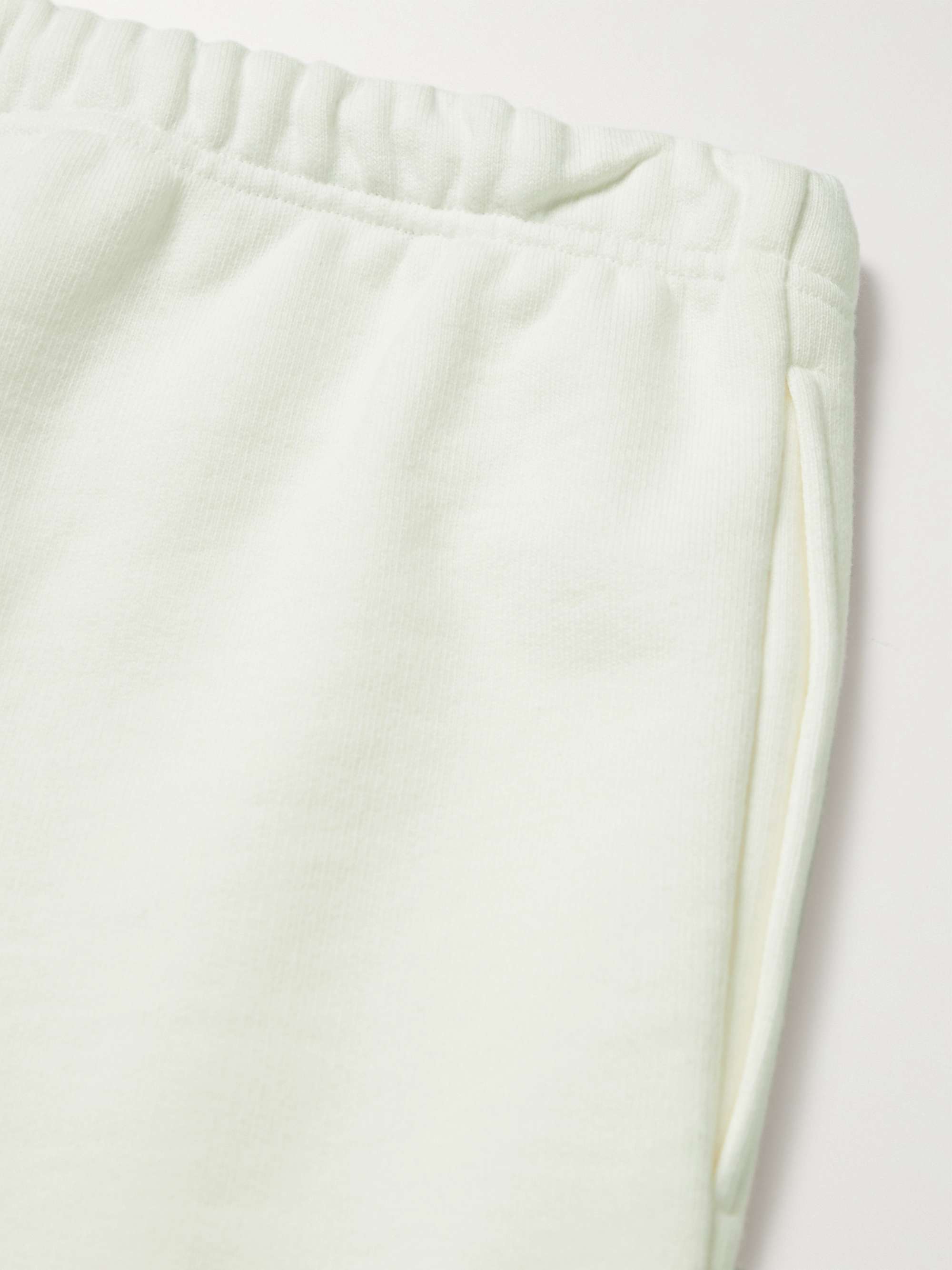 CELINE HOMME Wide-Leg Distressed Logo-Print Cotton-Jersey Drawstring Shorts