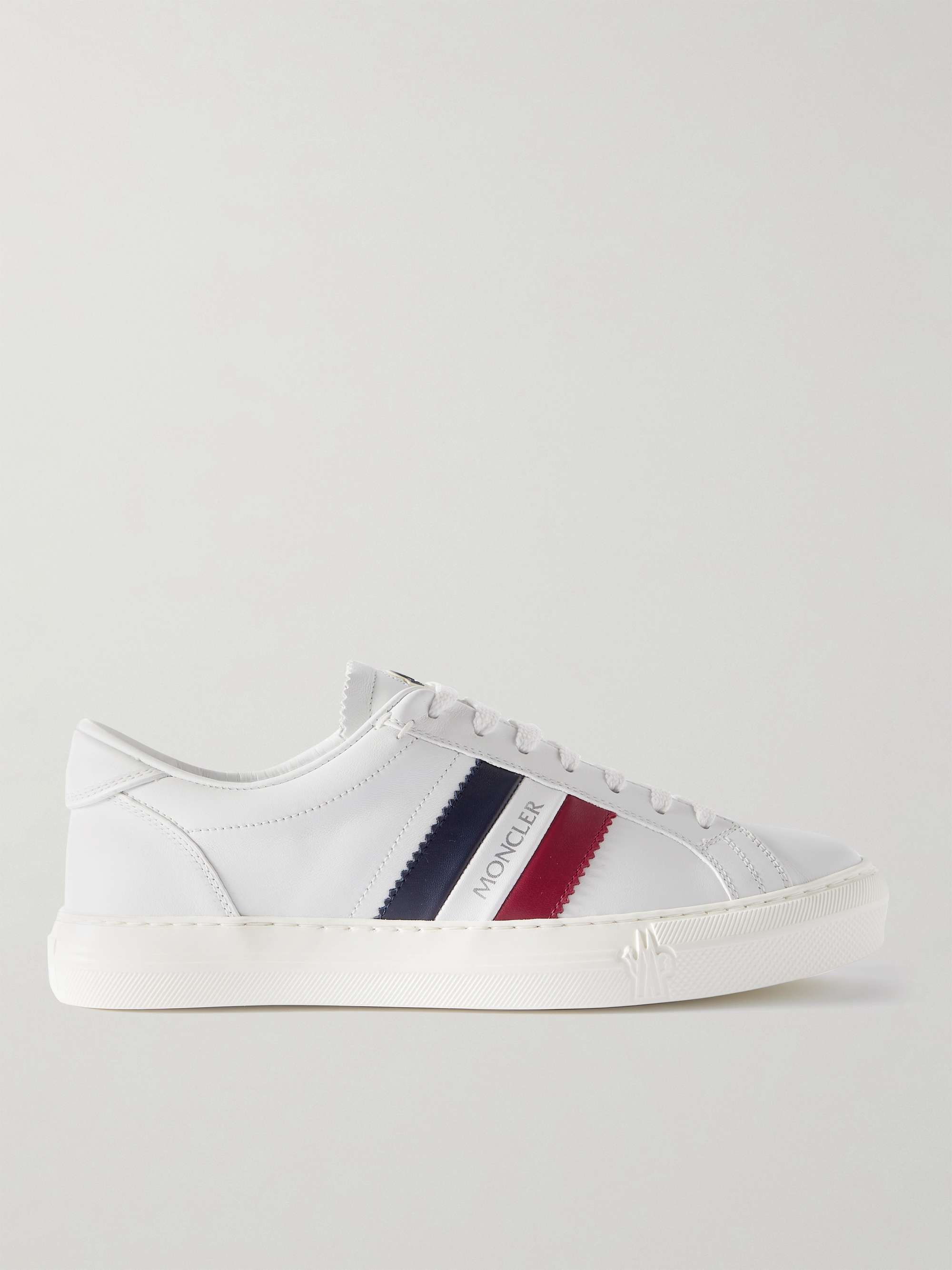 White New Monaco Perforated Leather Sneakers | MONCLER | MR PORTER