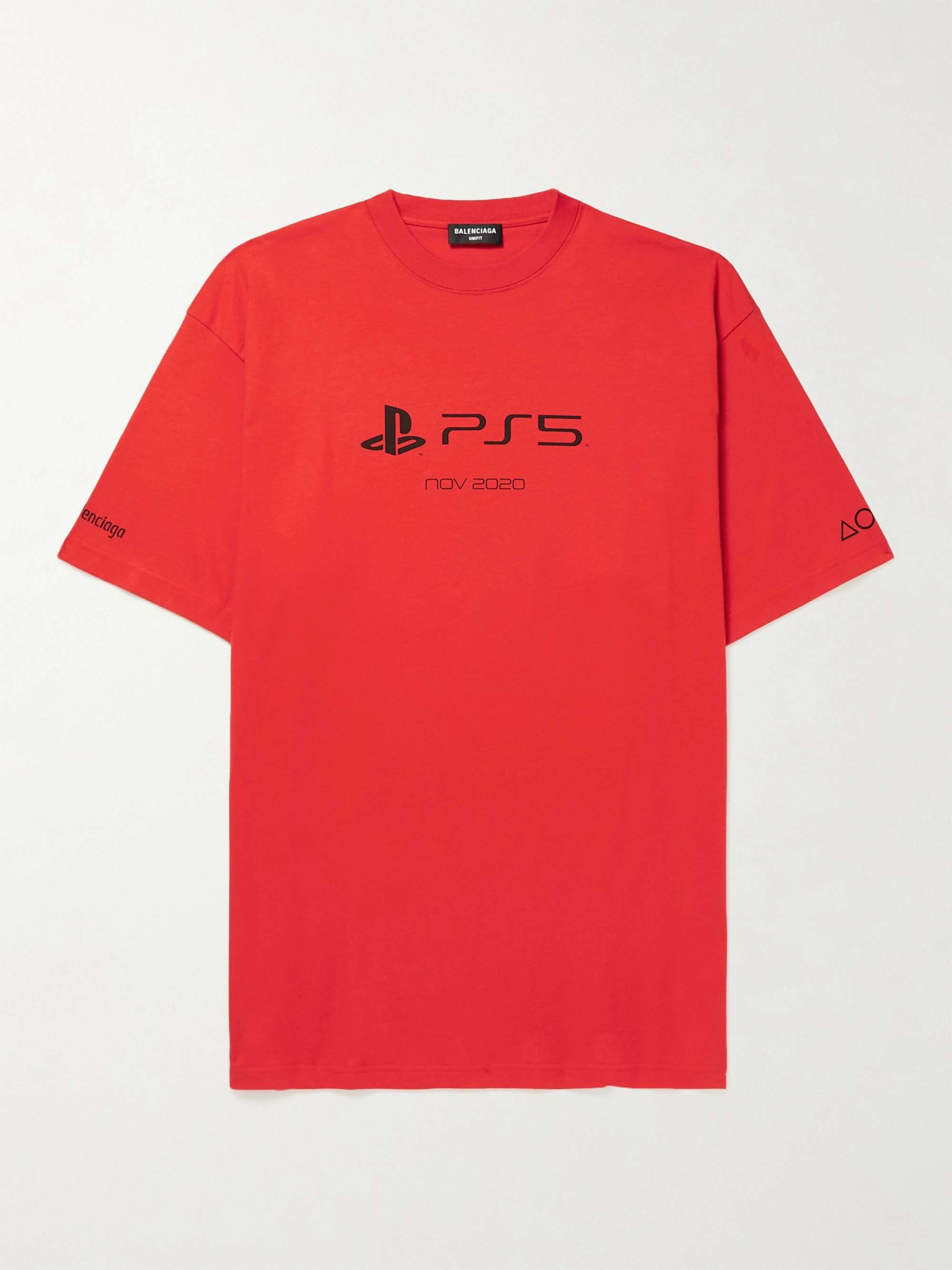 BALENCIAGA + PlayStation Printed Cotton-Jersey T-Shirt