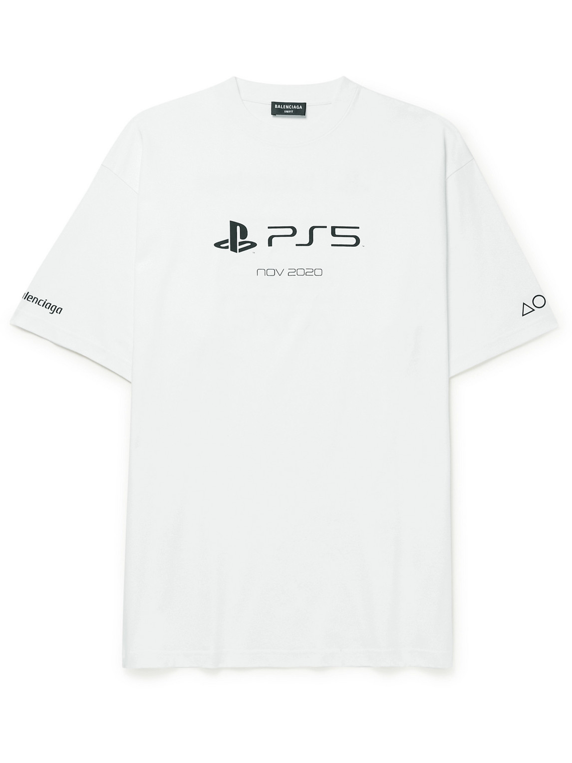 Balenciaga Playstation Printed Cotton-jersey T-shirt In White