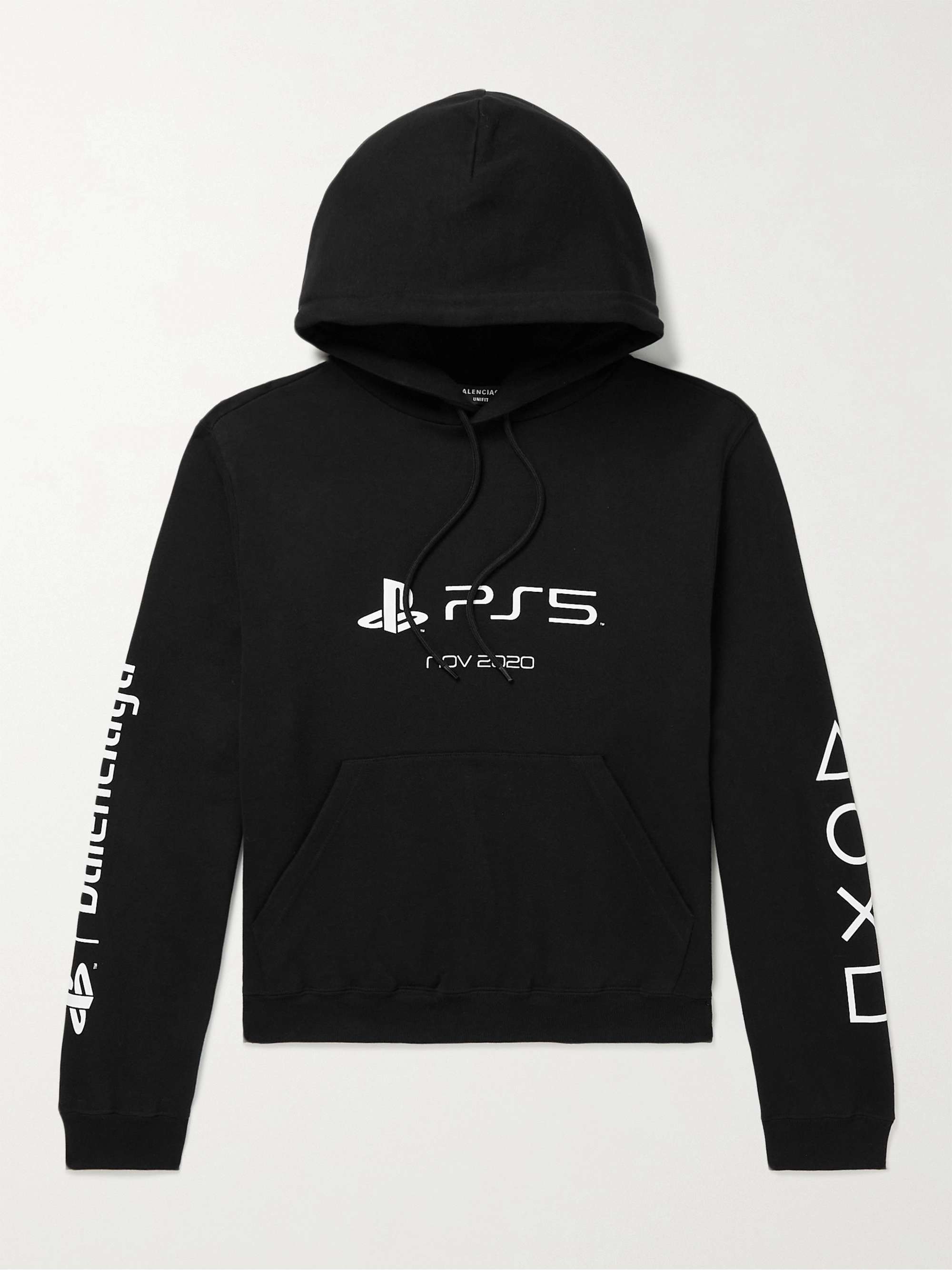 + PlayStation Printed Cotton-Jersey Hoodie